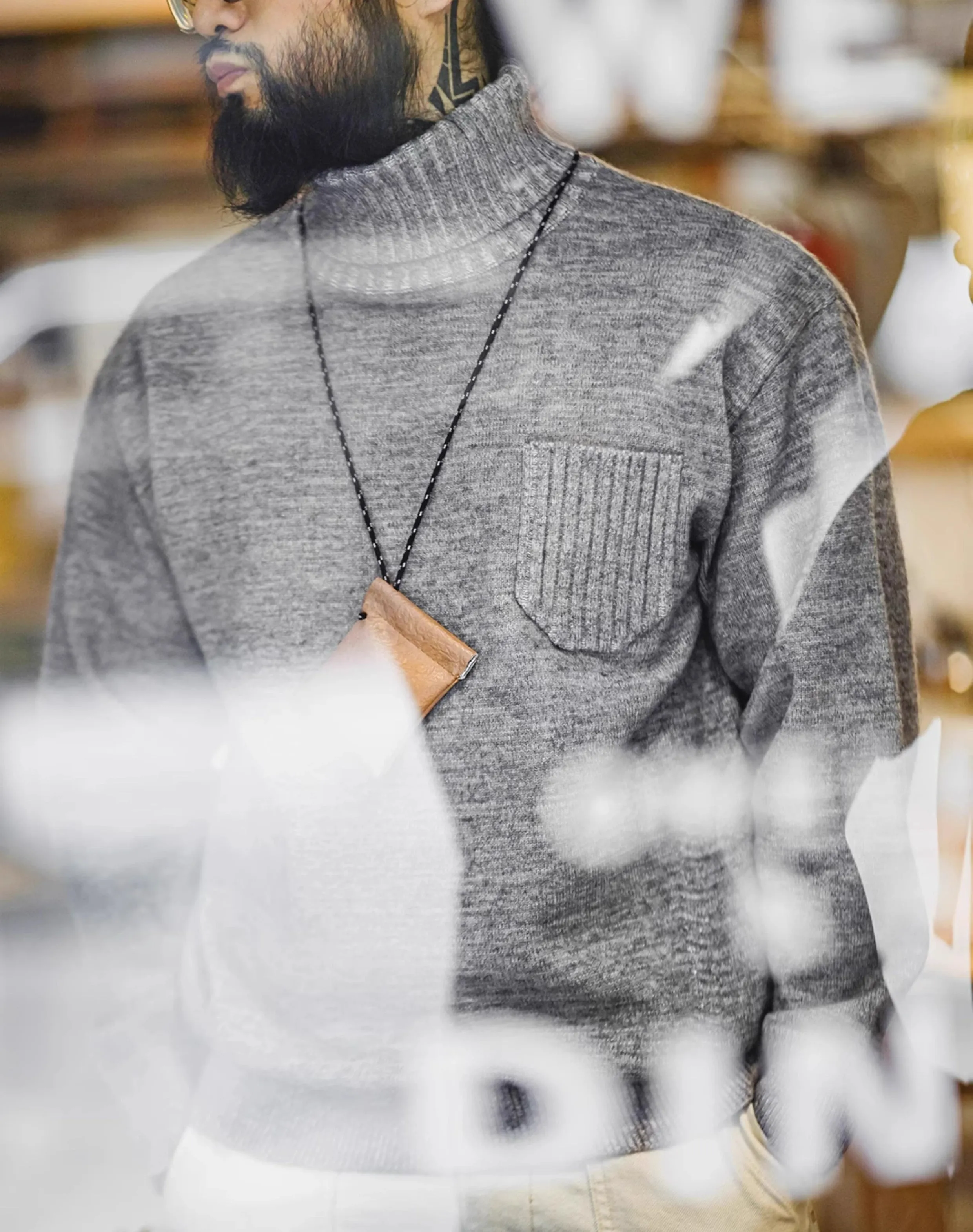 American Retro Blended Turtleneck Pullover Warm Knitted Men's Sweater