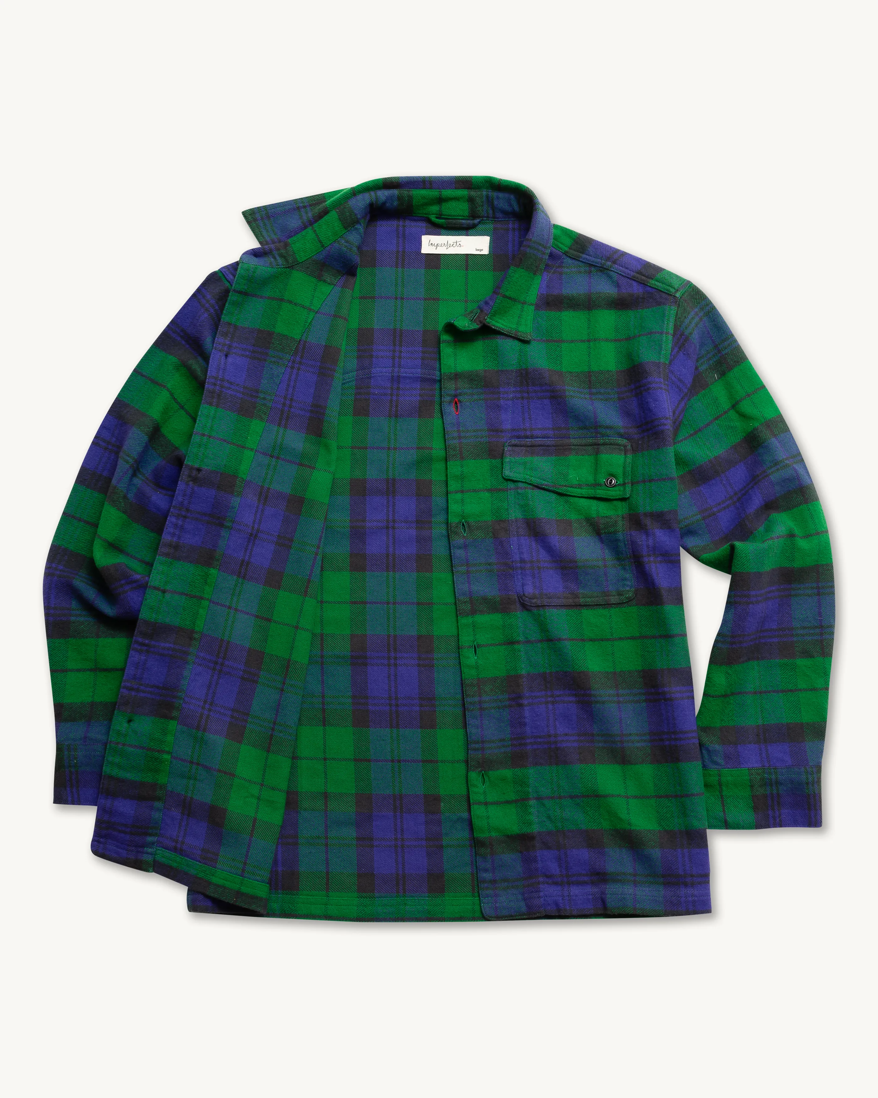 Asymm Yoke Flannel Shirt in Imperf Blackwatch