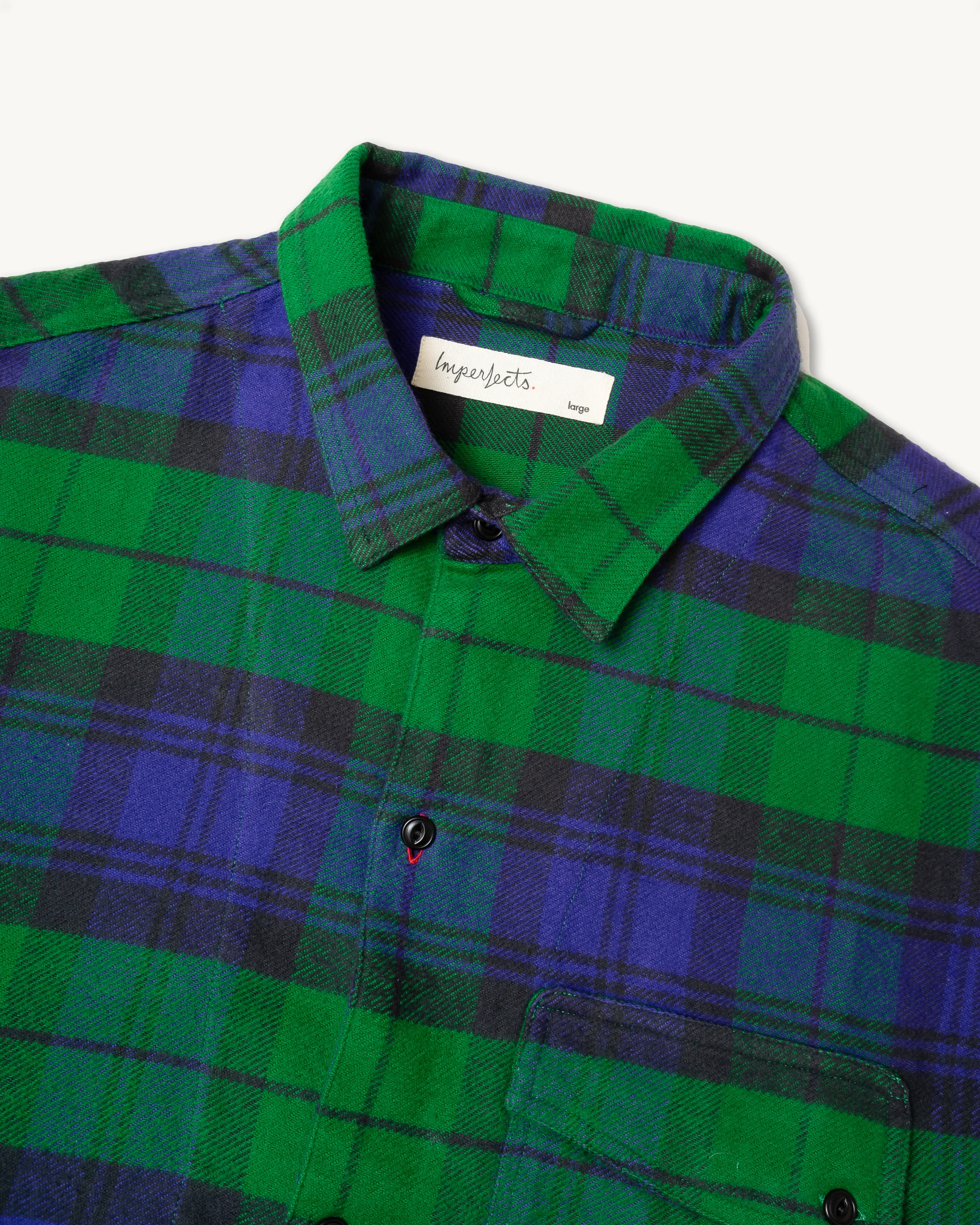 Asymm Yoke Flannel Shirt in Imperf Blackwatch