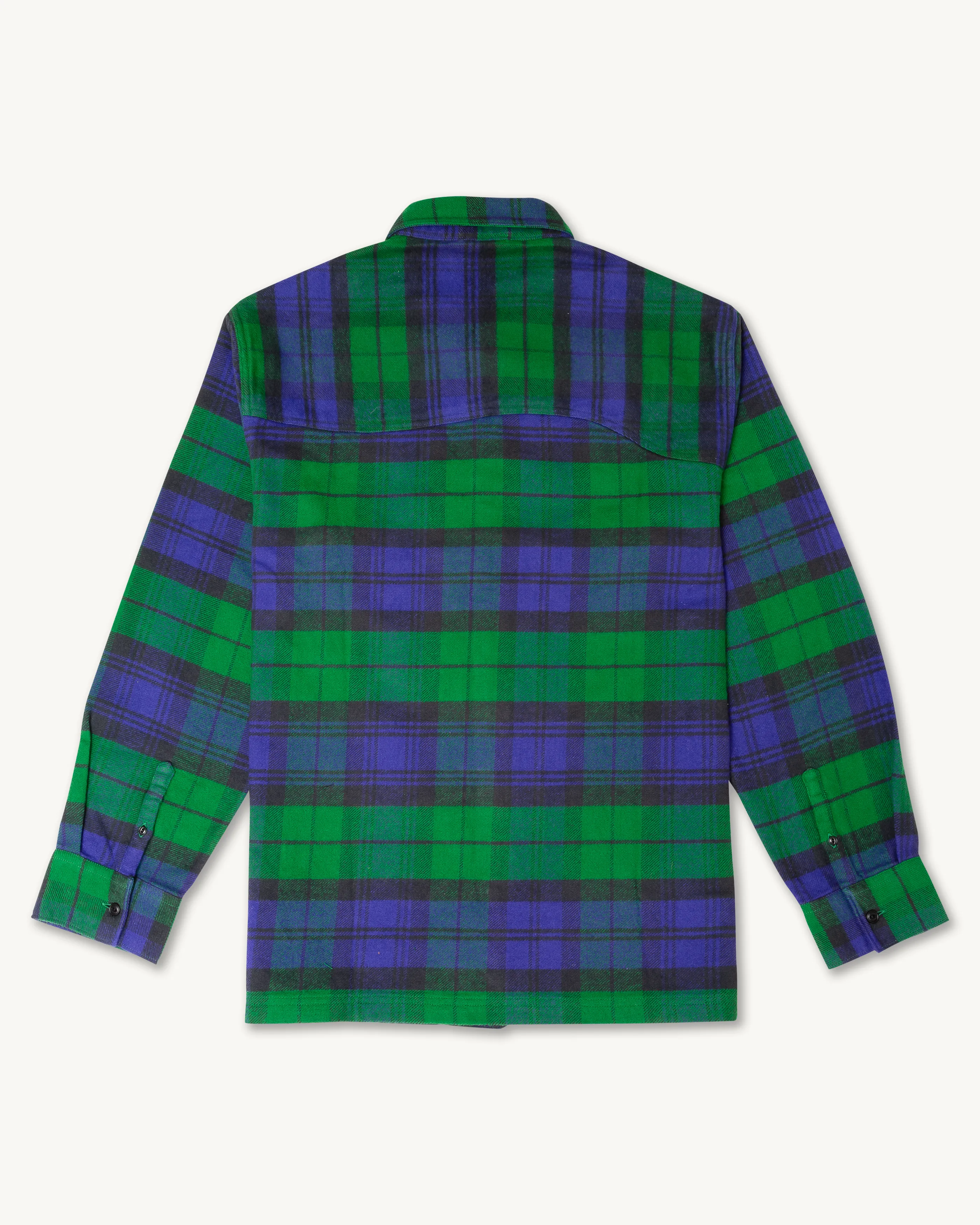 Asymm Yoke Flannel Shirt in Imperf Blackwatch