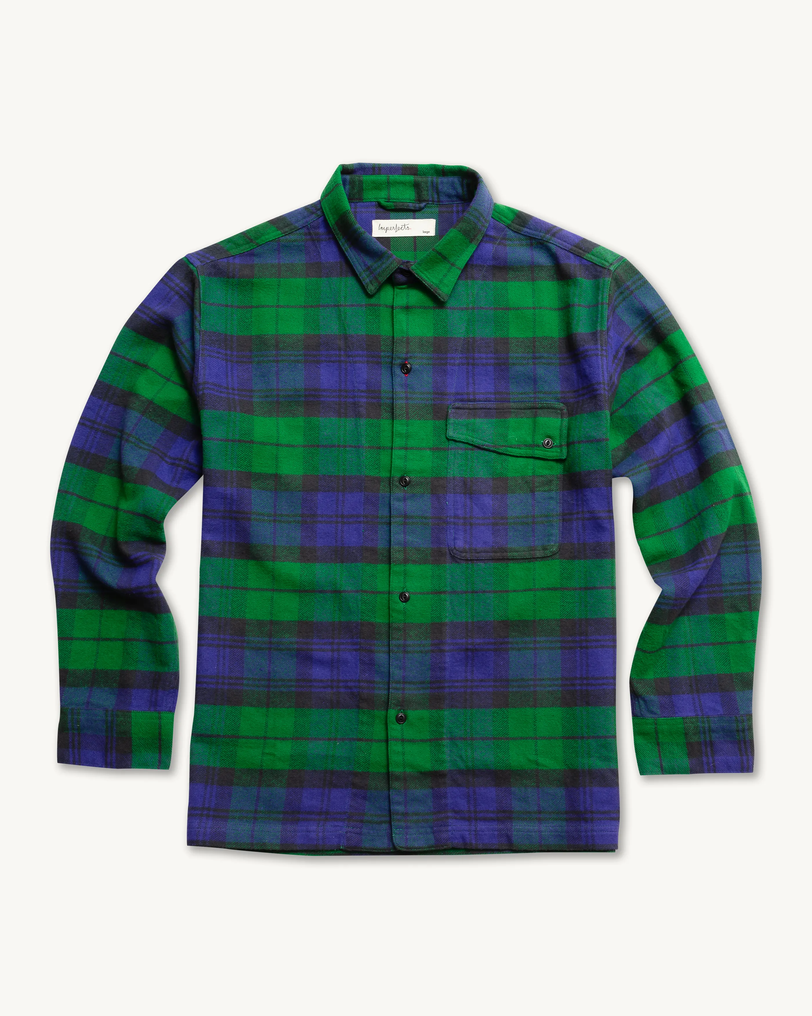 Asymm Yoke Flannel Shirt in Imperf Blackwatch