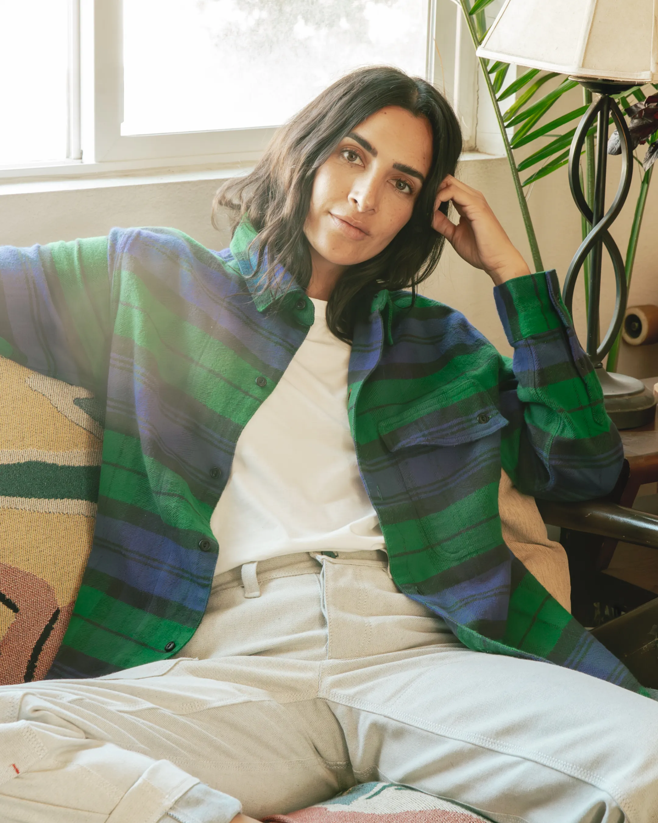 Asymm Yoke Flannel Shirt in Imperf Blackwatch
