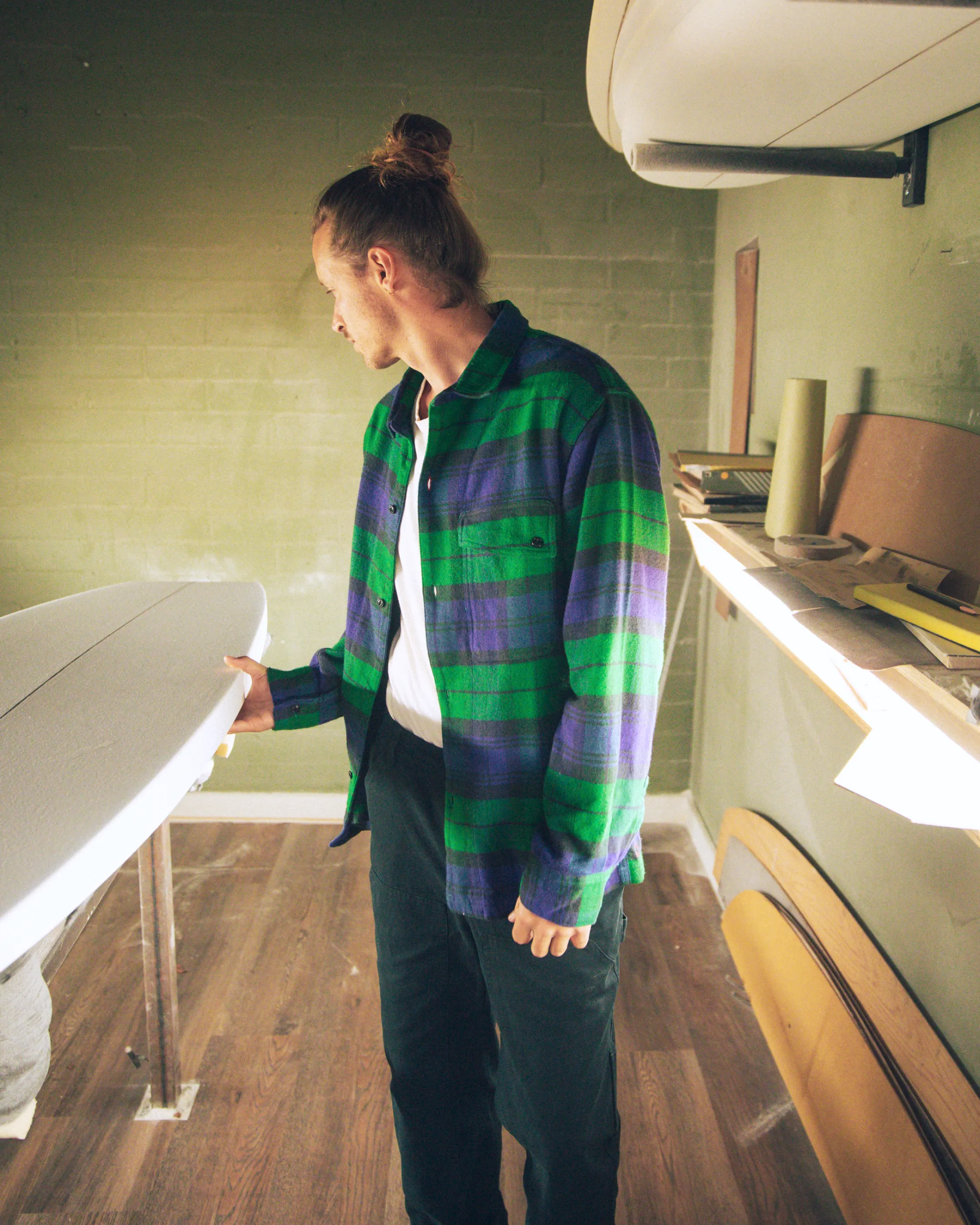 Asymm Yoke Flannel Shirt in Imperf Blackwatch
