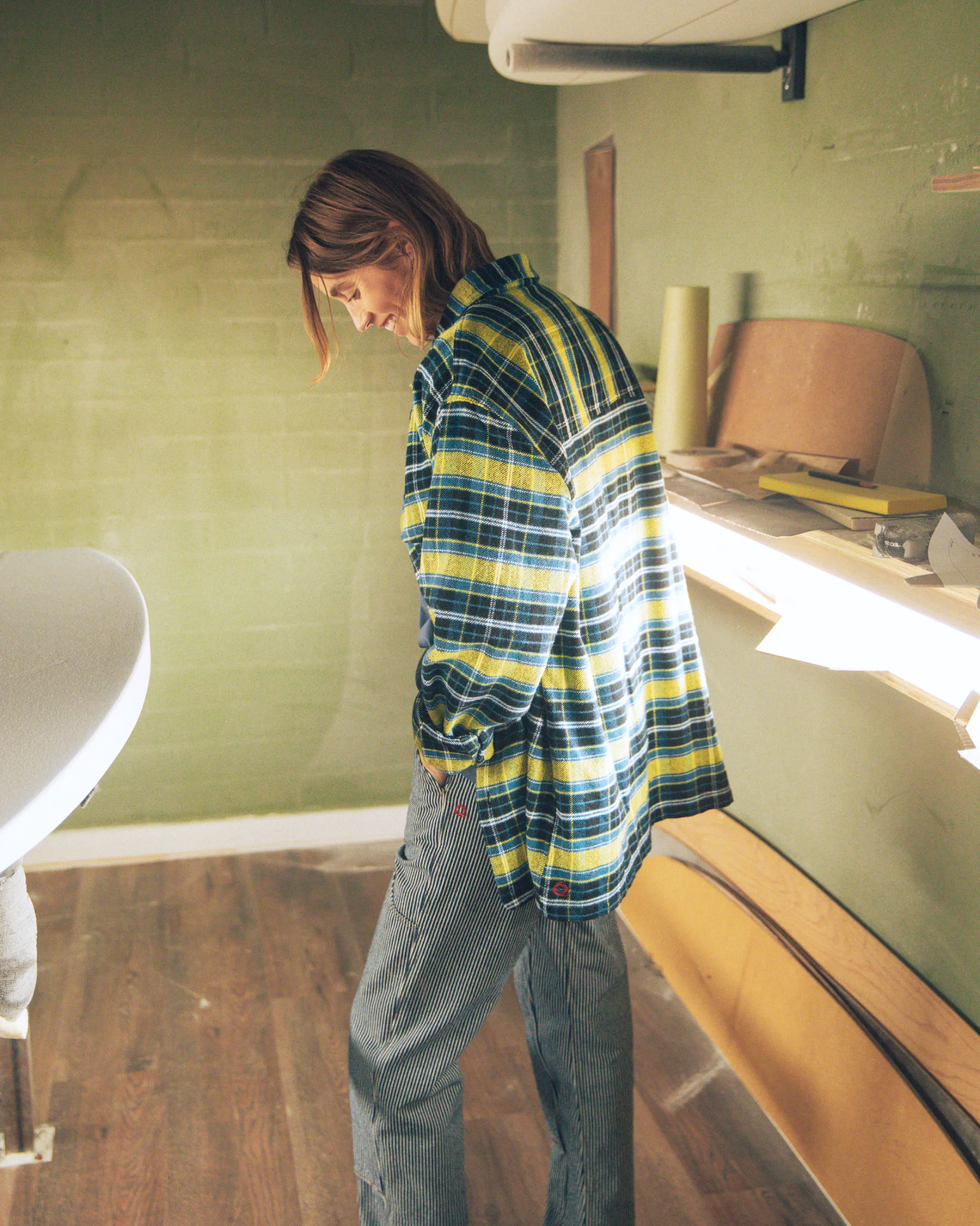 Asymm Yoke Flannel Shirt in Imperf Glitch