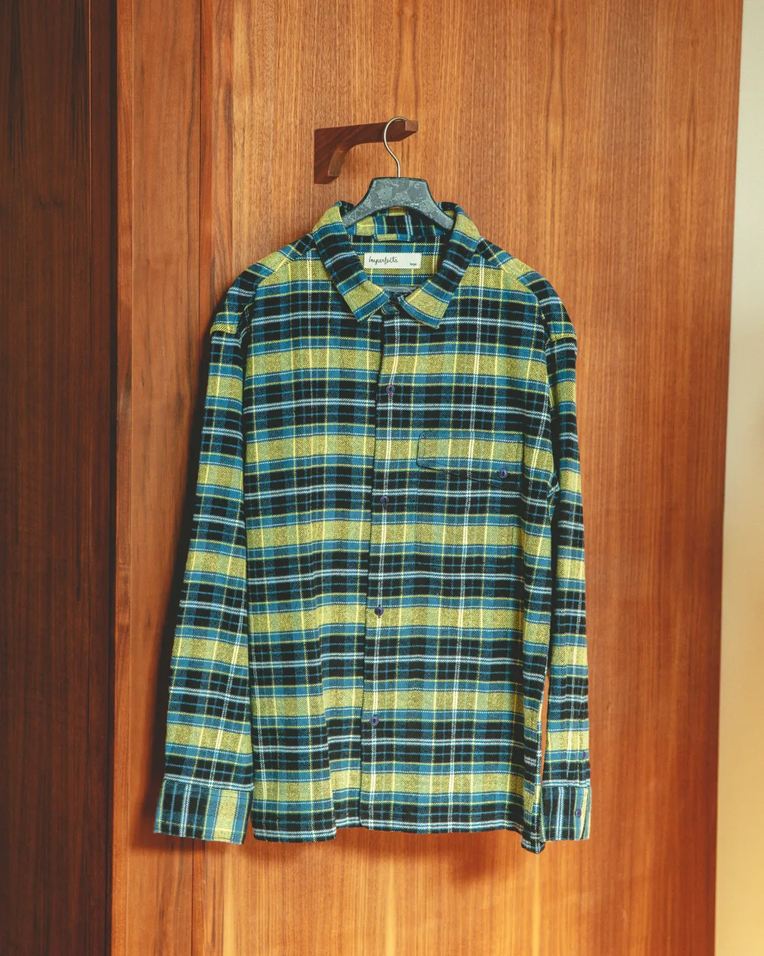 Asymm Yoke Flannel Shirt in Imperf Glitch
