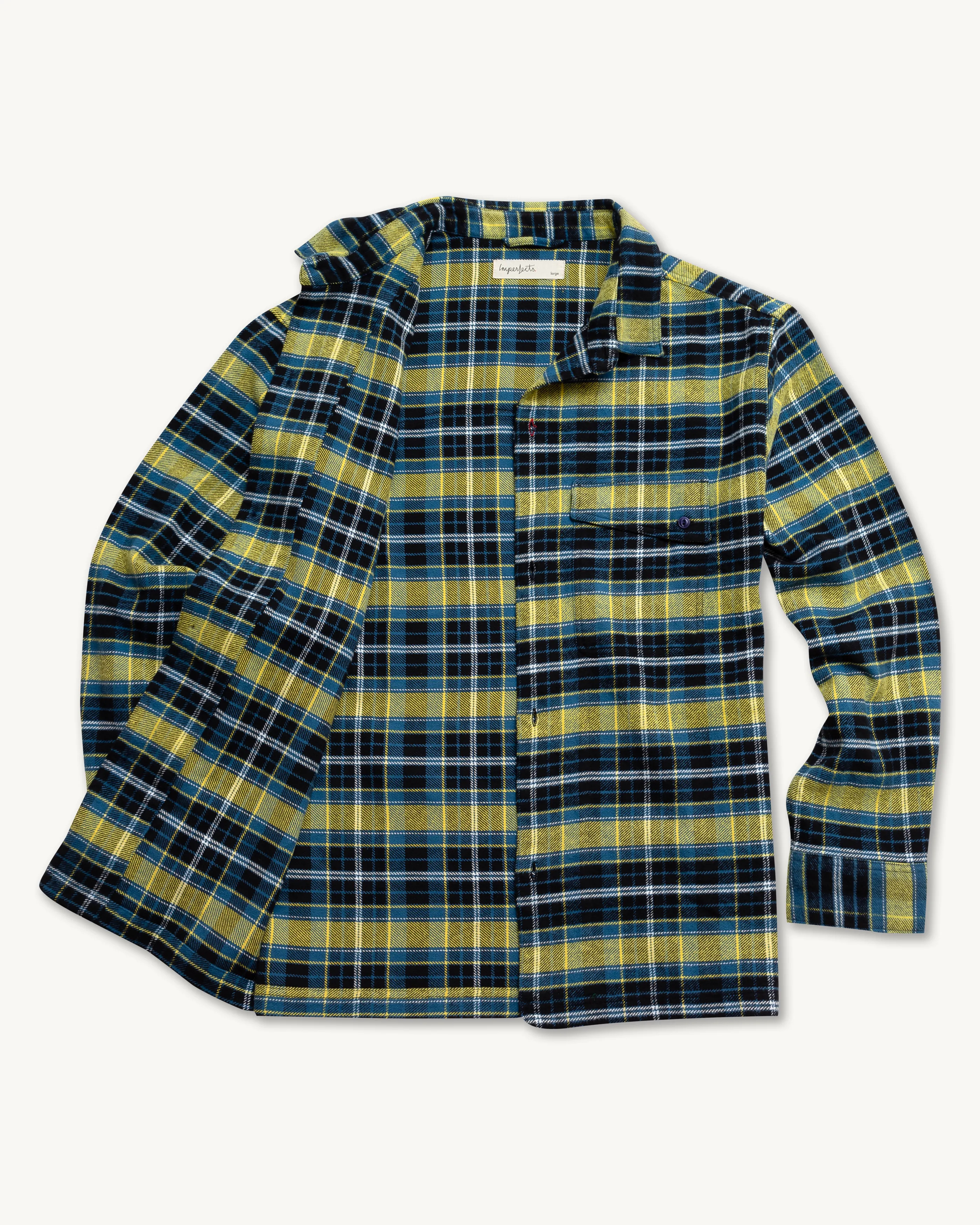 Asymm Yoke Flannel Shirt in Imperf Glitch