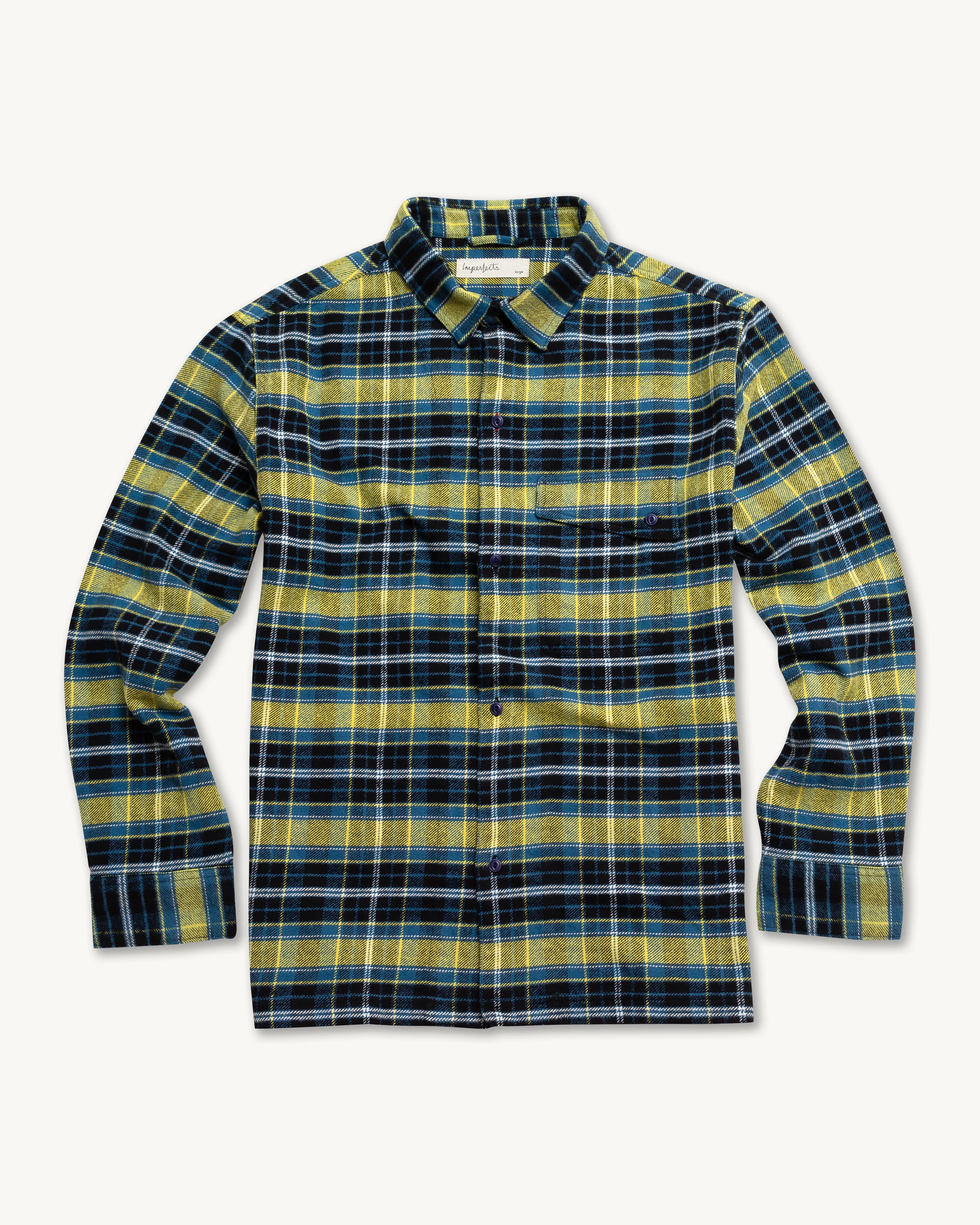 Asymm Yoke Flannel Shirt in Imperf Glitch