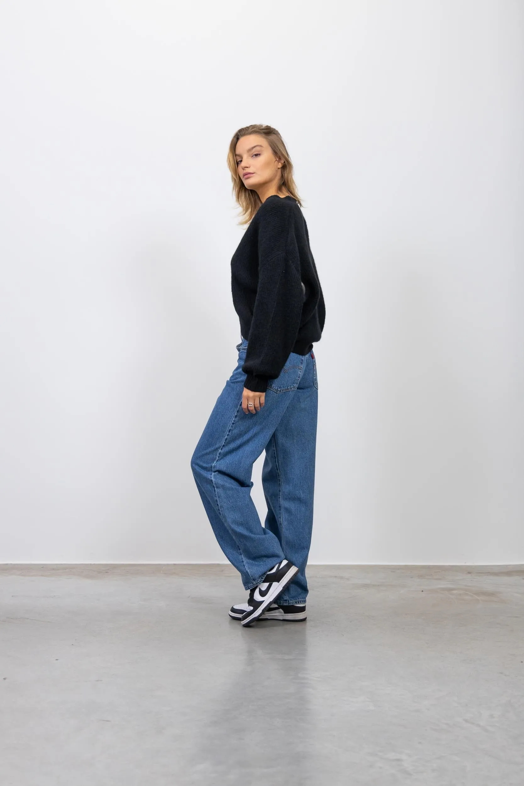 BAGGY DAD RELAXED FIT JEANS IN DARK BLUE