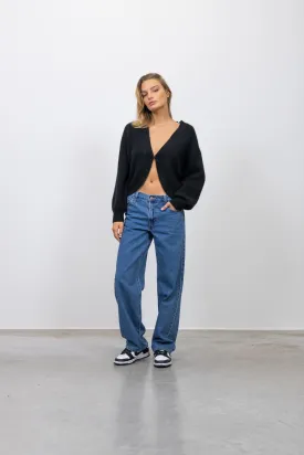BAGGY DAD RELAXED FIT JEANS IN DARK BLUE