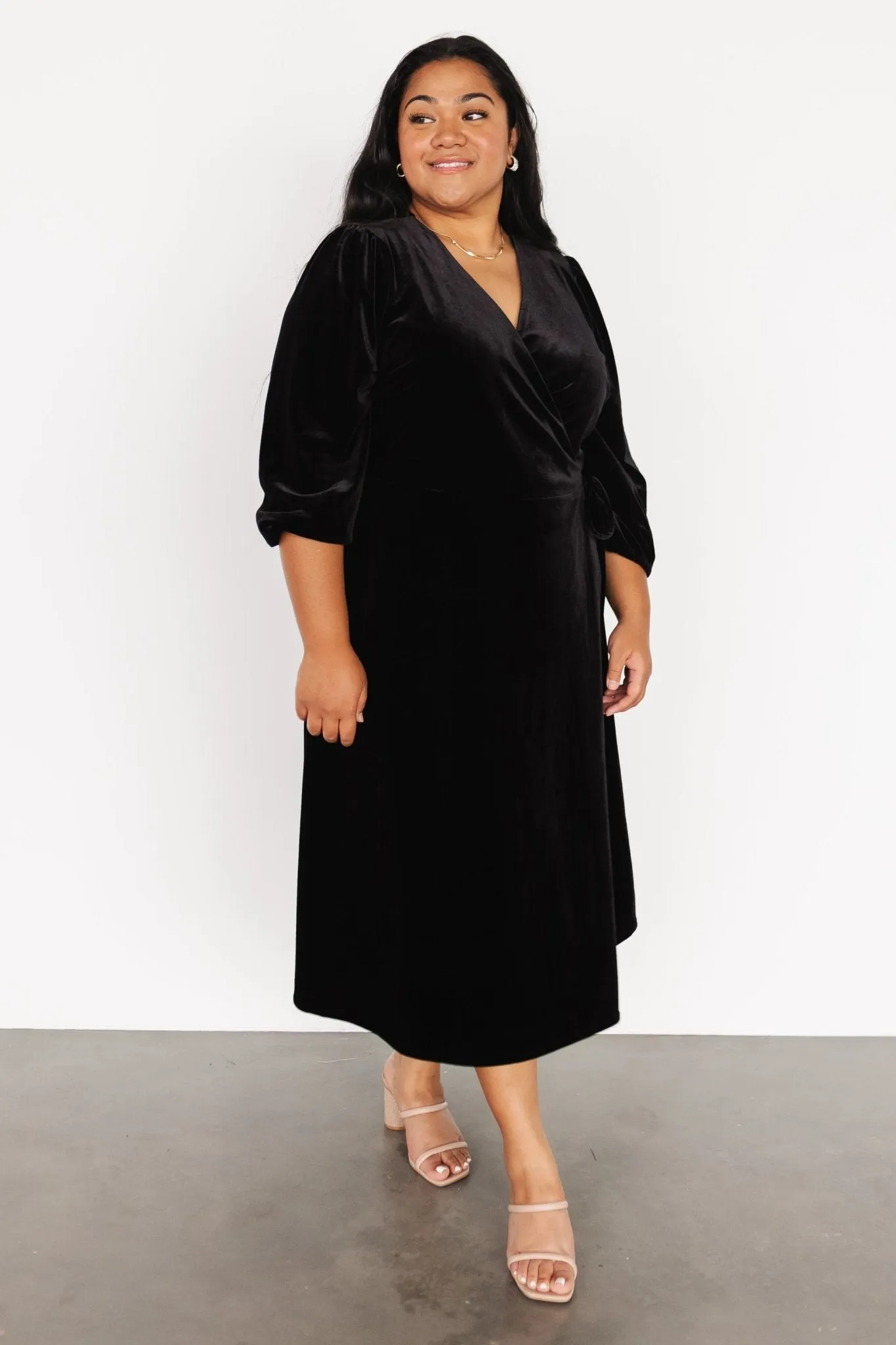 Beckinsale Velvet Wrap Dress | Black