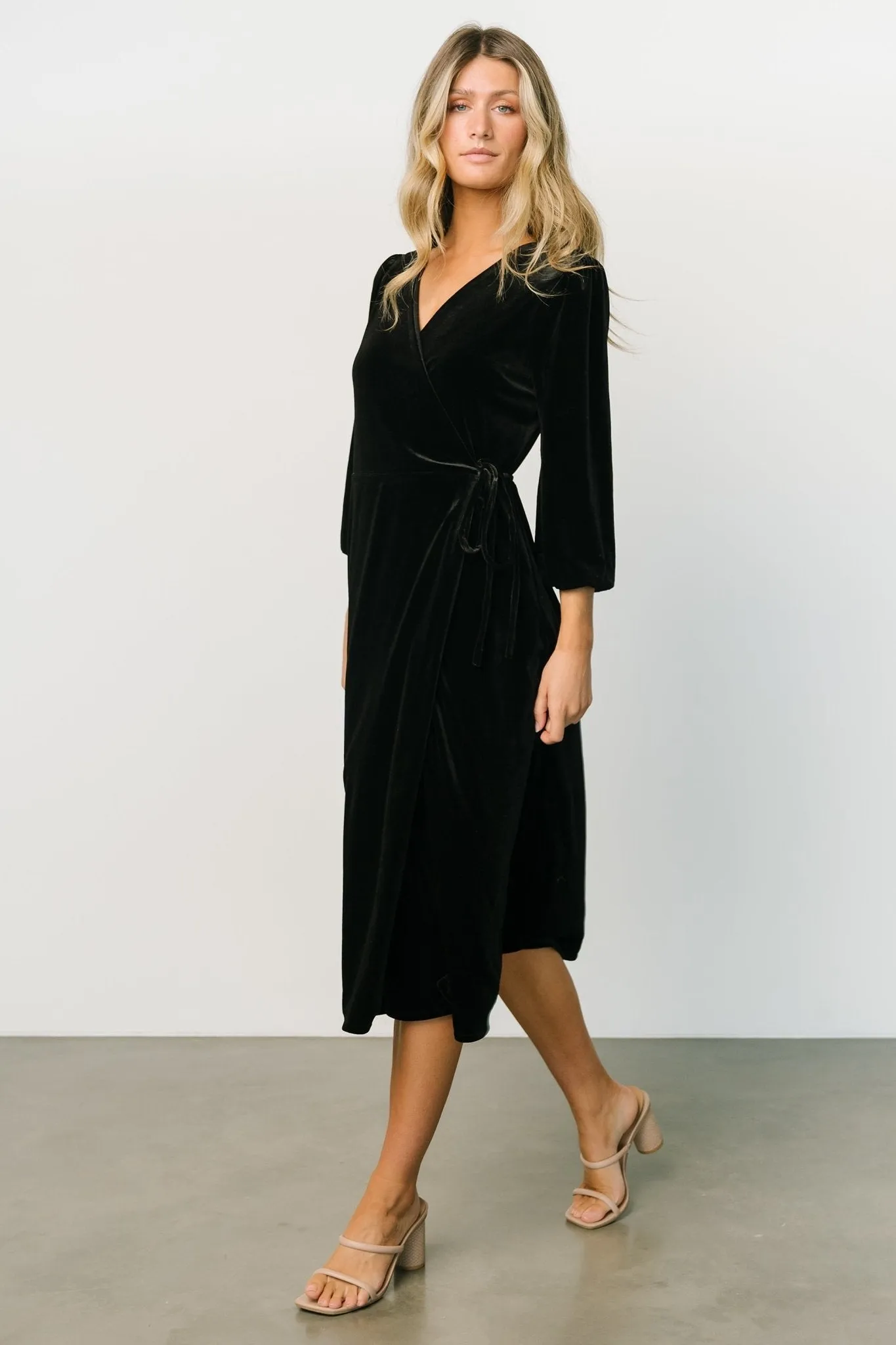Beckinsale Velvet Wrap Dress | Black