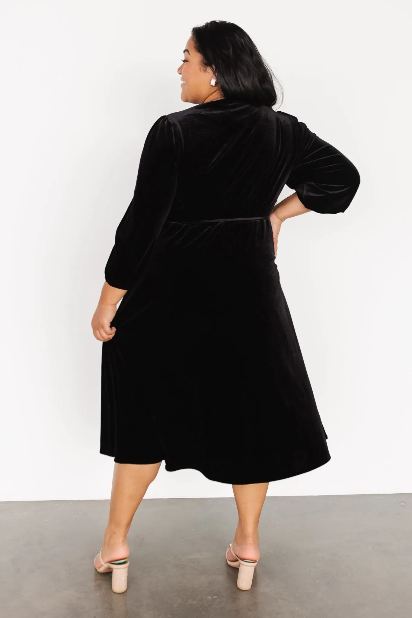 Beckinsale Velvet Wrap Dress | Black