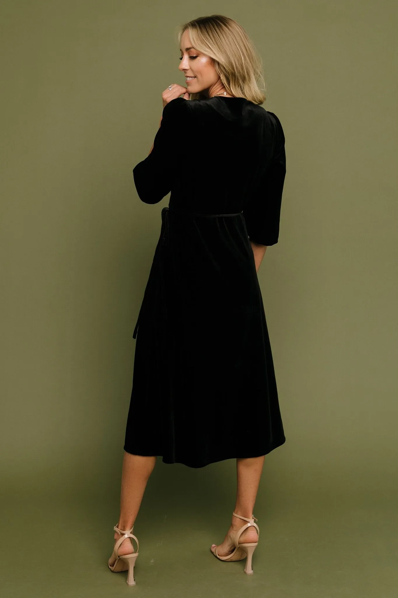 Beckinsale Velvet Wrap Dress | Black