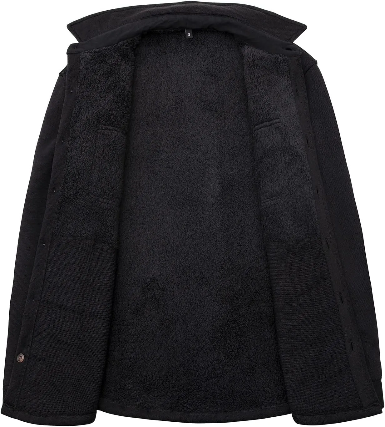 Bonnorth Men's Sherpa Lined Sweater Fleece Shirt Jacket with Pockets - All Sherpa Fleece Lined