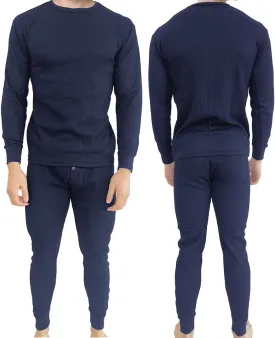BROOKLYN VERTICAL Mens 2-Piece Waffle Thermals Set | Long Sleeve Shirt, Pants | Thermal Base Layer Set for Cold Weather