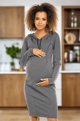 Chic Comfort Maternity and Nursing Hoodie Dress