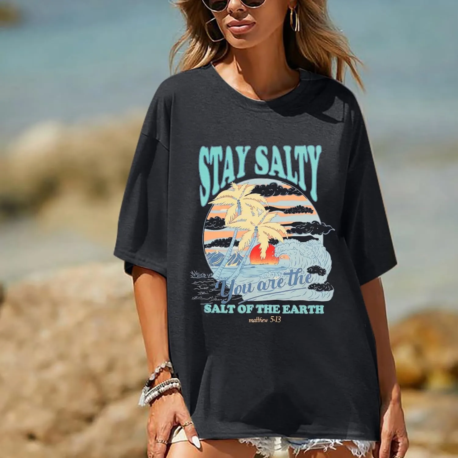 Christian Be The Light Shirts: Women Jesus Faith Shirt Inspirational Bible Verses Short Sleeve Tee Top