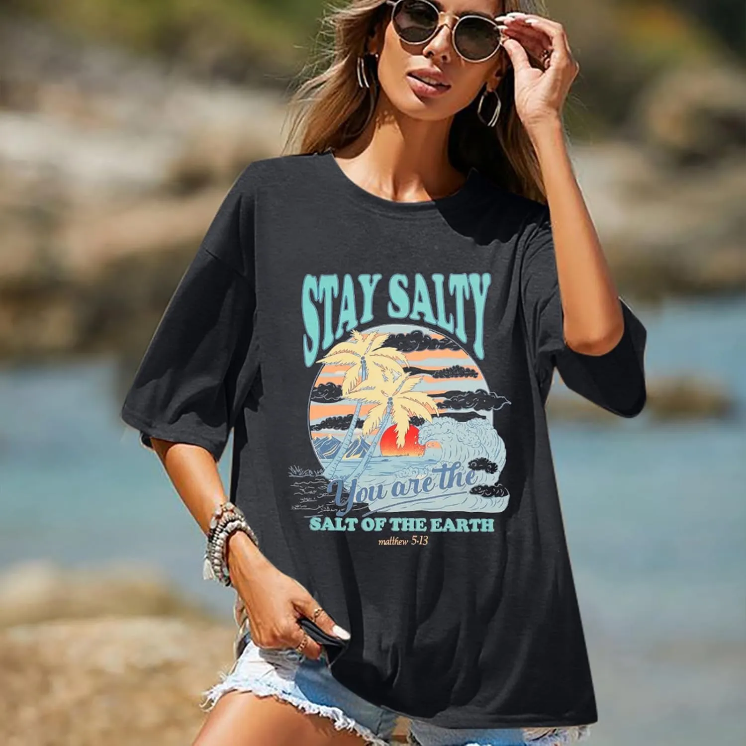Christian Be The Light Shirts: Women Jesus Faith Shirt Inspirational Bible Verses Short Sleeve Tee Top