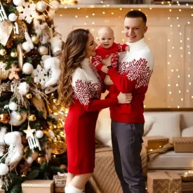 Christmas Family Look: Turtleneck Sweater and Knit Dress