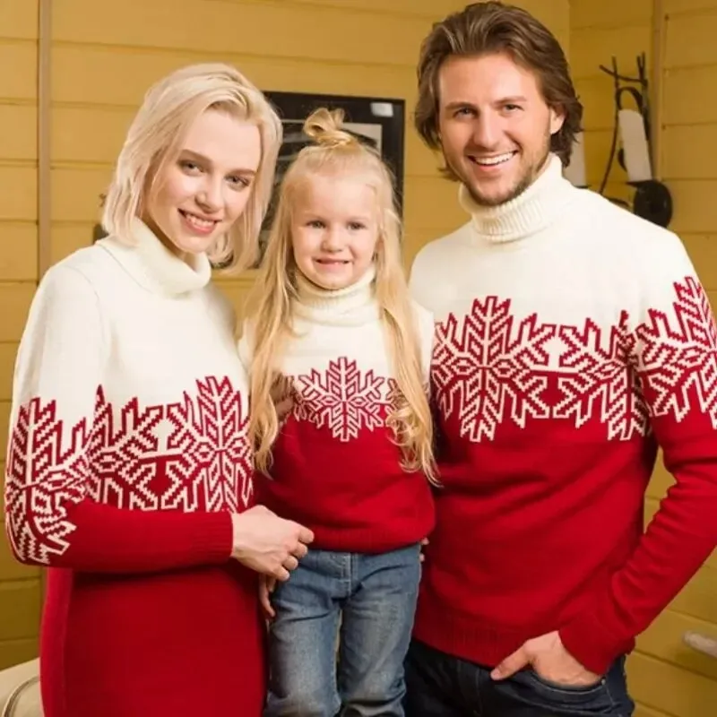 Christmas Family Look: Turtleneck Sweater and Knit Dress