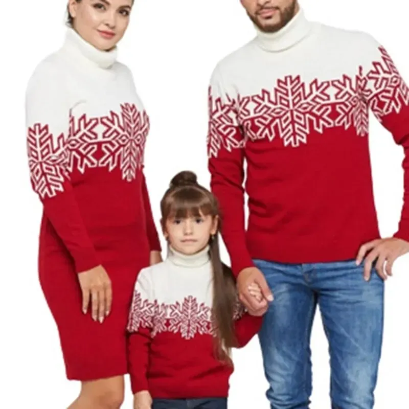 Christmas Family Look: Turtleneck Sweater and Knit Dress