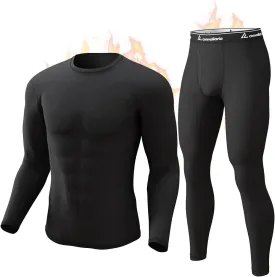 CL convallaria Long Johns Thermal Underwear for Men Soft Fleece Lined Base Layer Cold Weather Top Bottom Gift Set