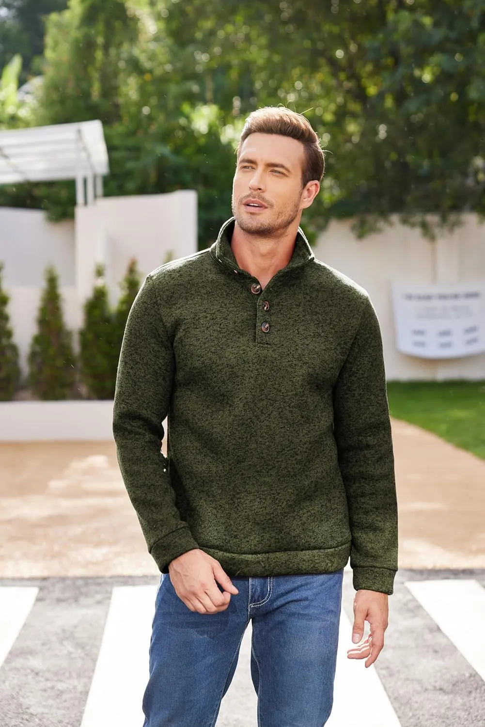 COOFANDY Men's Casual Slim Fit Pullover Sweater Knitted Thermal Sweatshirt