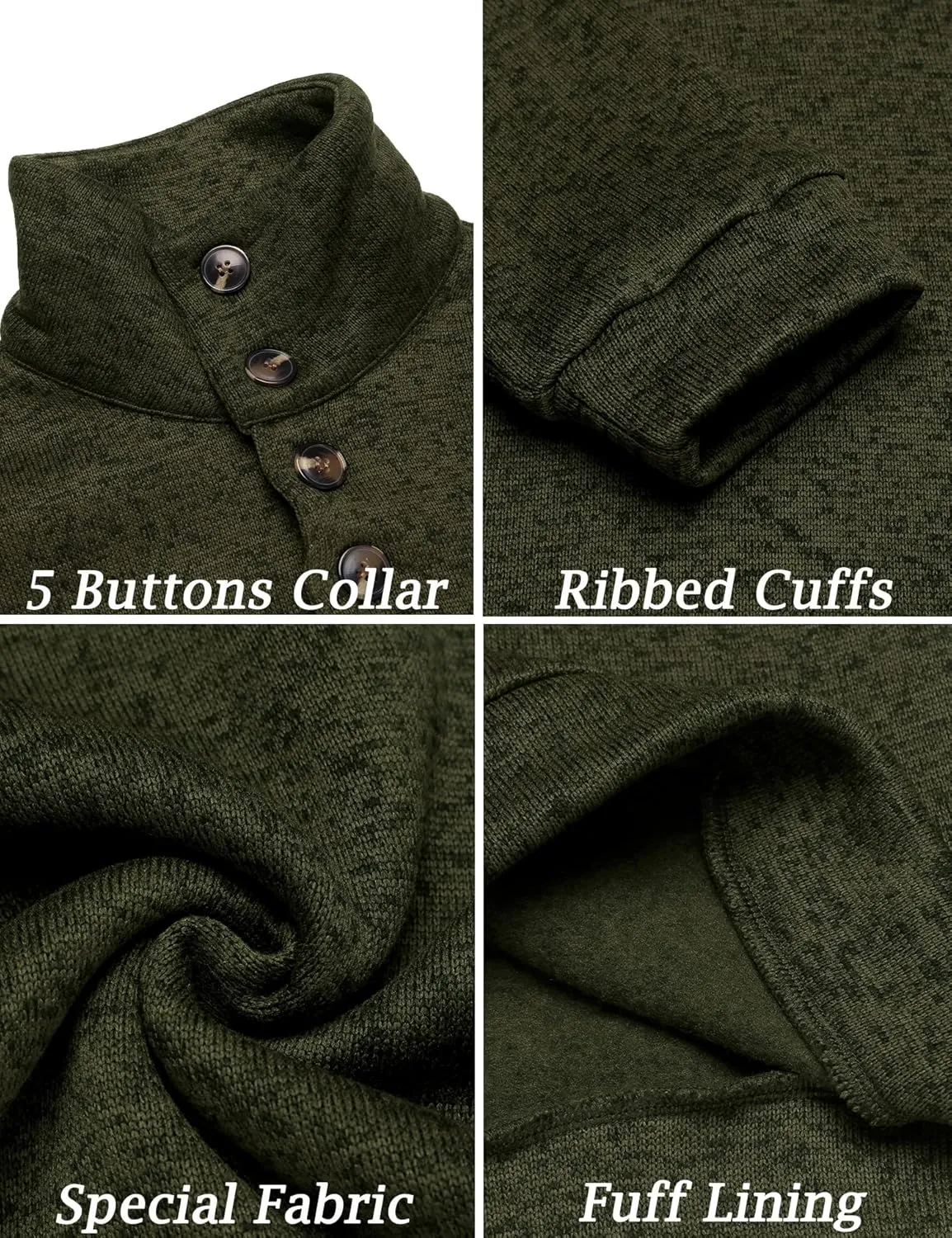 COOFANDY Men's Casual Slim Fit Pullover Sweater Knitted Thermal Sweatshirt