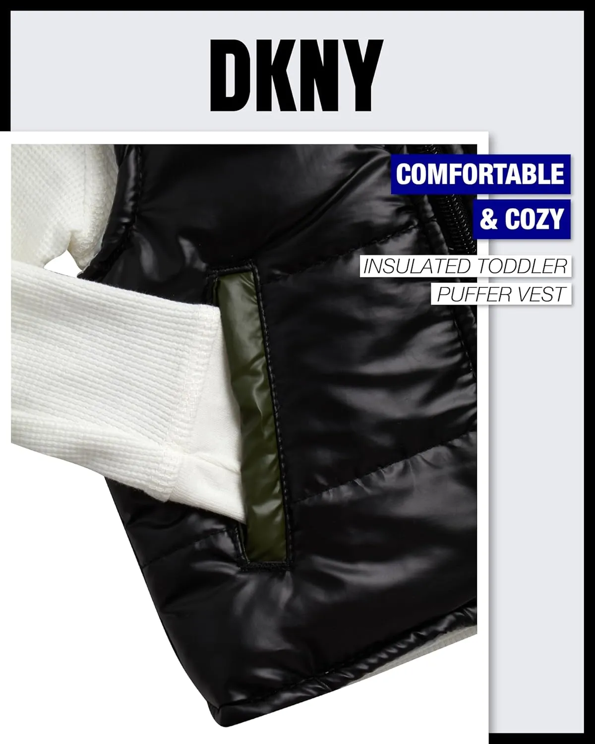 DKNY Baby Boys' Pants Set - 3 Piece Insulated Puffer Vest, Long Sleeve Shirts and Pants for Boys (Infant Sizes: 12M-4T)