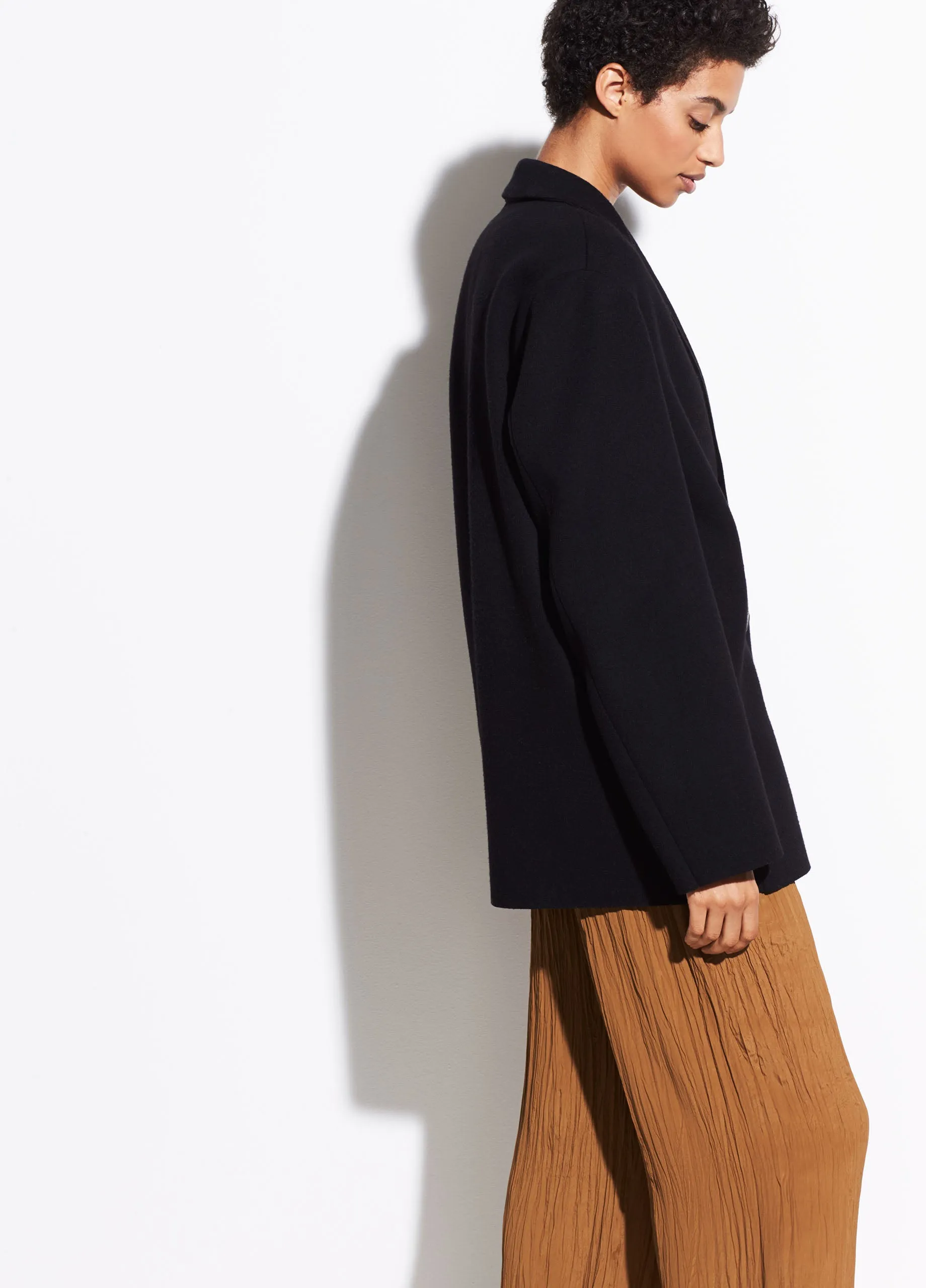 Double Breasted Caridgan Coat in Black