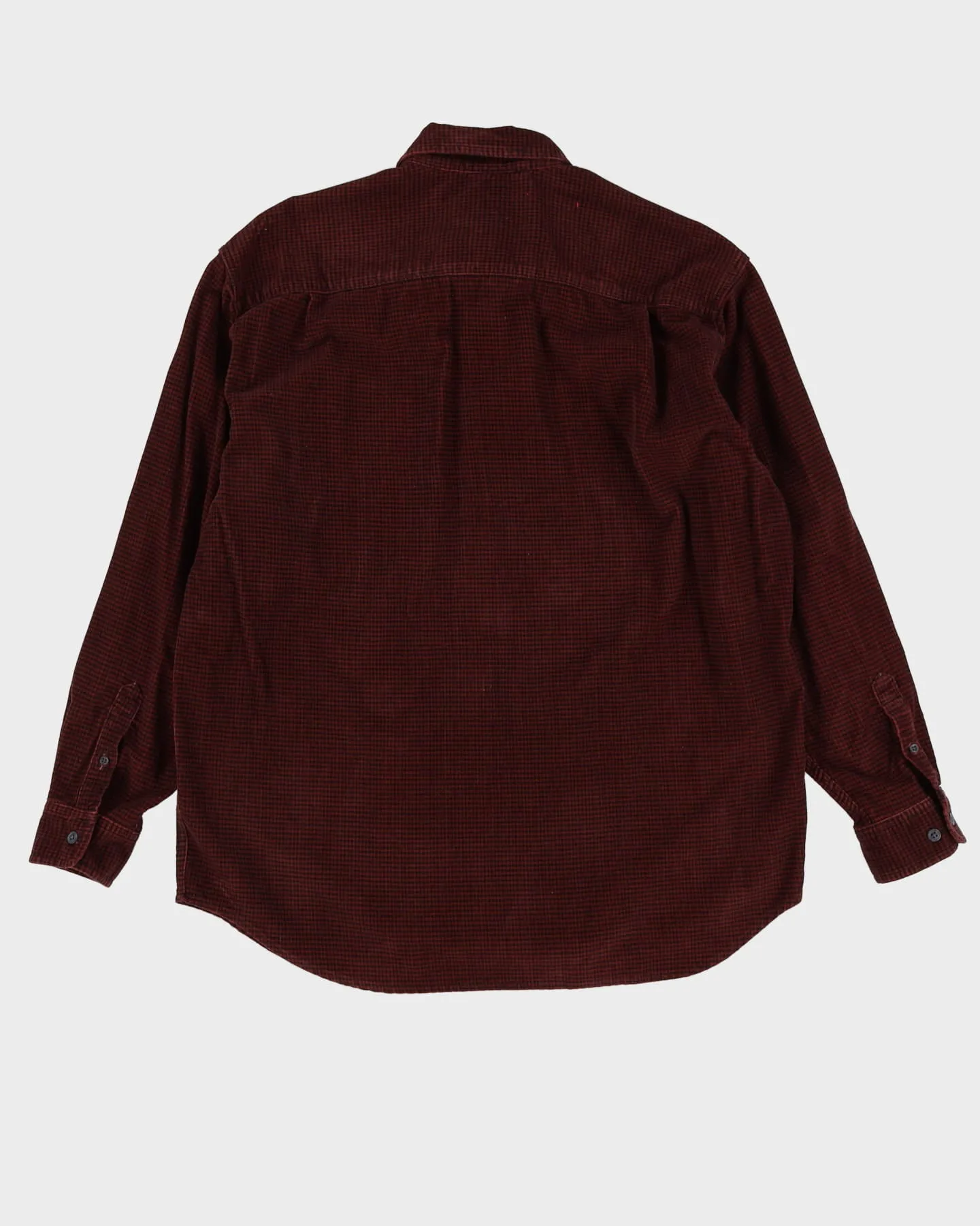 Eddie Bauer Black / Red Houndstooth Flannel Shirt - L