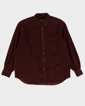 Eddie Bauer Black / Red Houndstooth Flannel Shirt - L