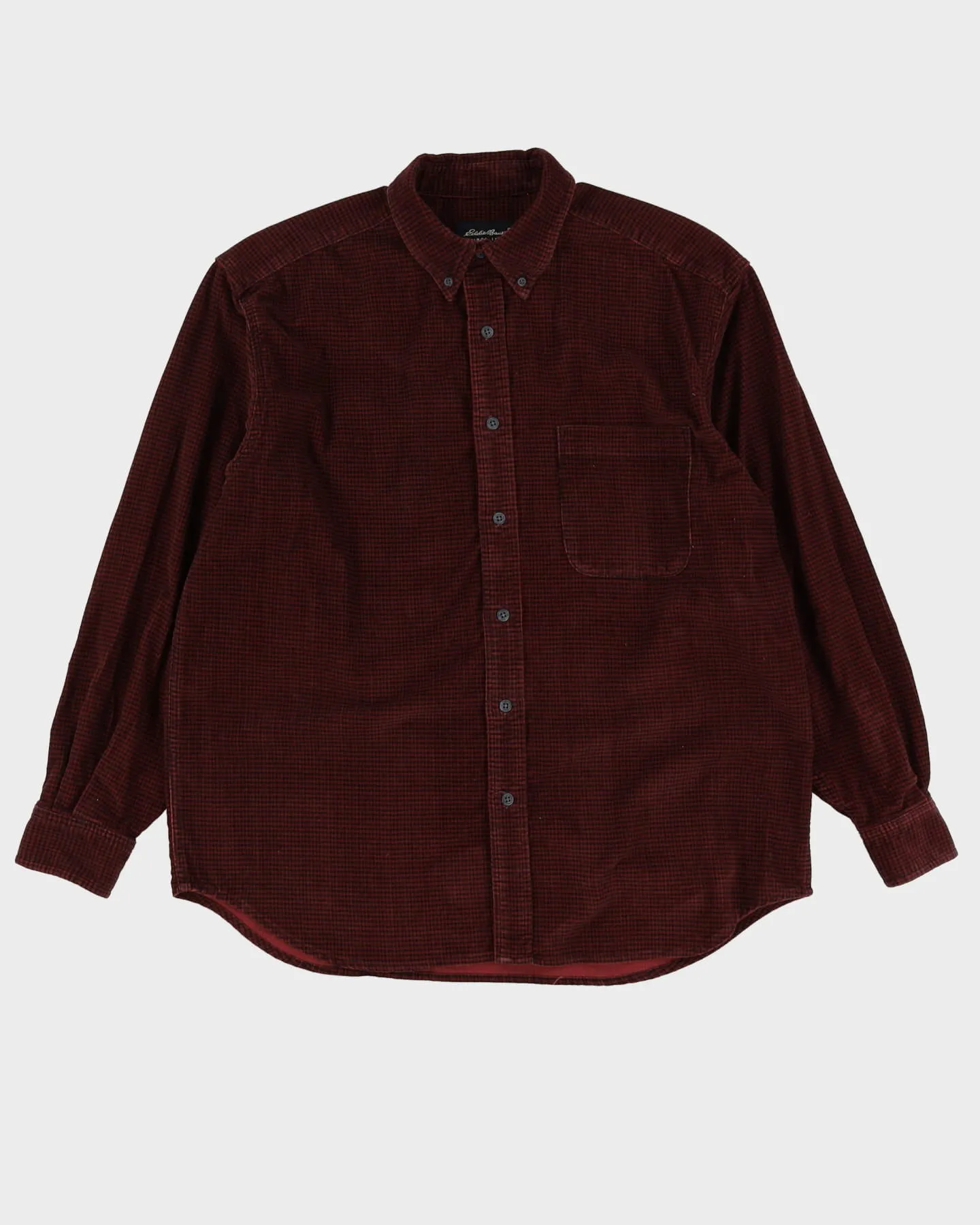 Eddie Bauer Black / Red Houndstooth Flannel Shirt - L
