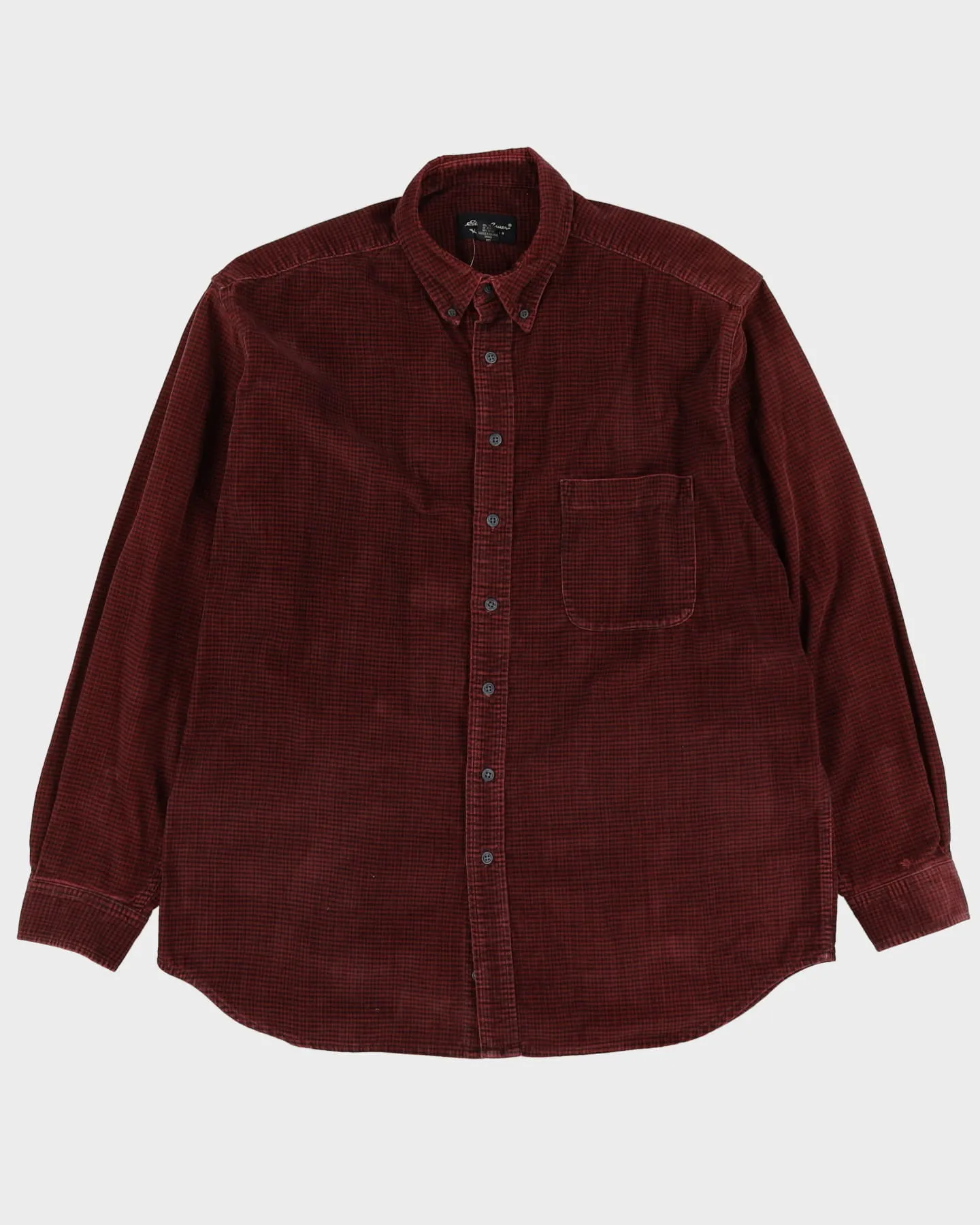 Eddie Bauer Black / Red Houndstooth Flannel Shirt - XL