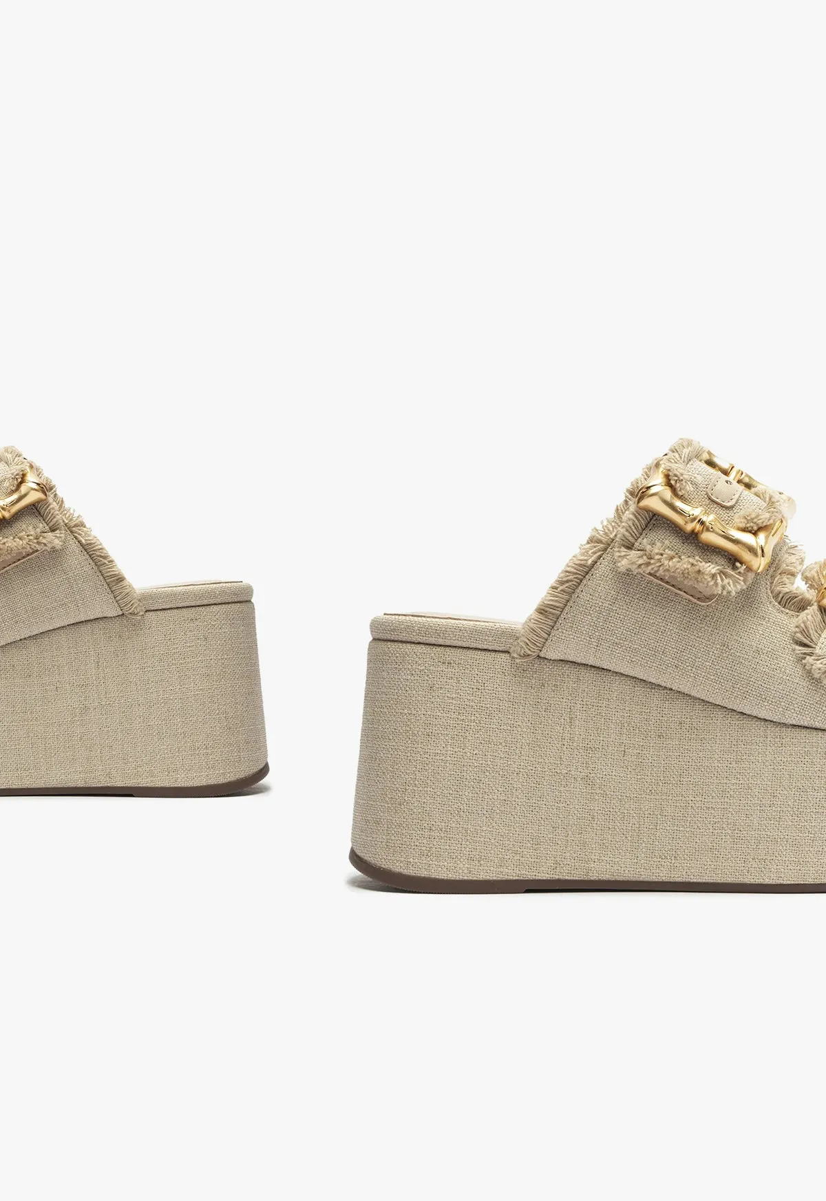 Enola Flatform Linen Sandal