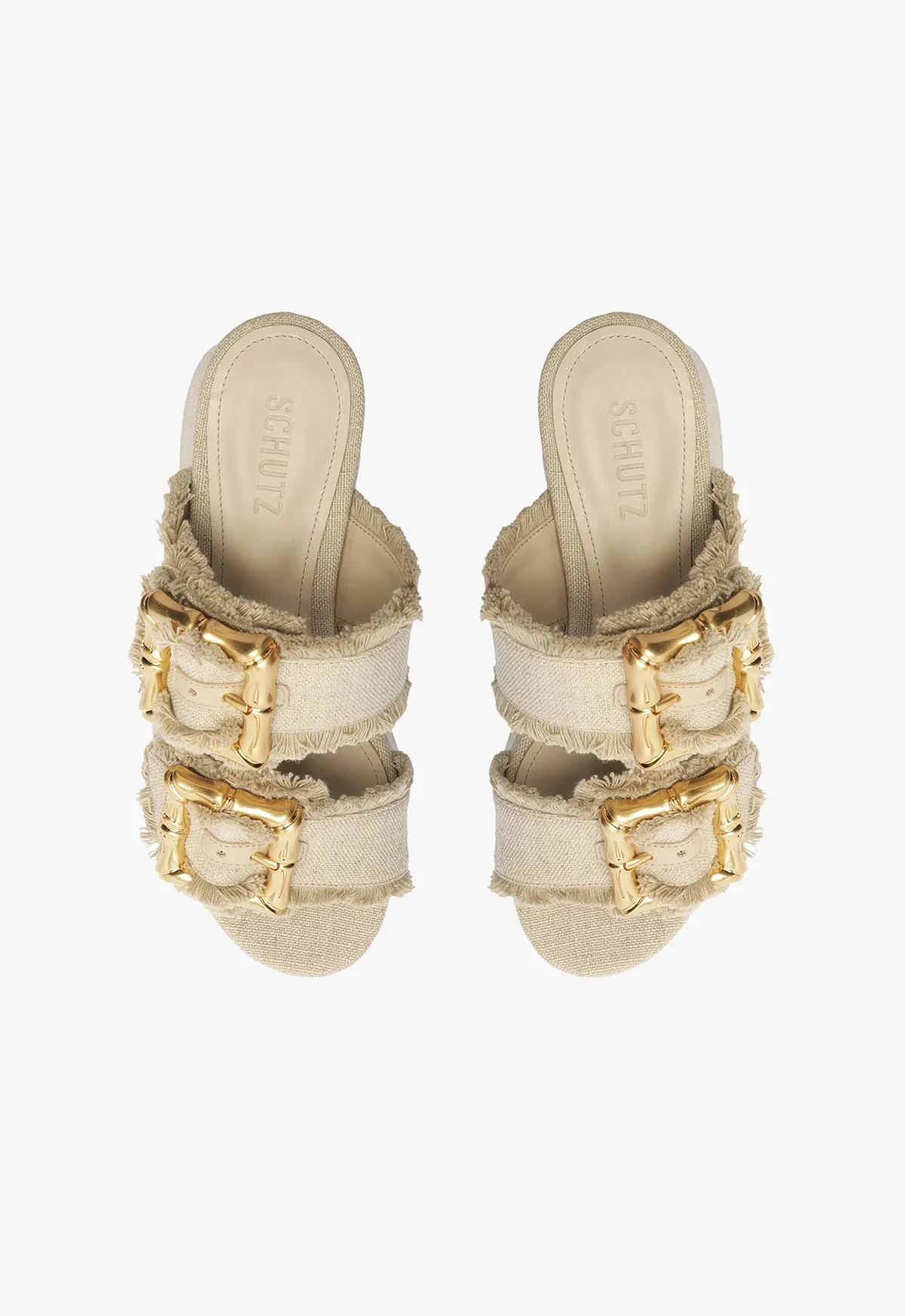 Enola Flatform Linen Sandal