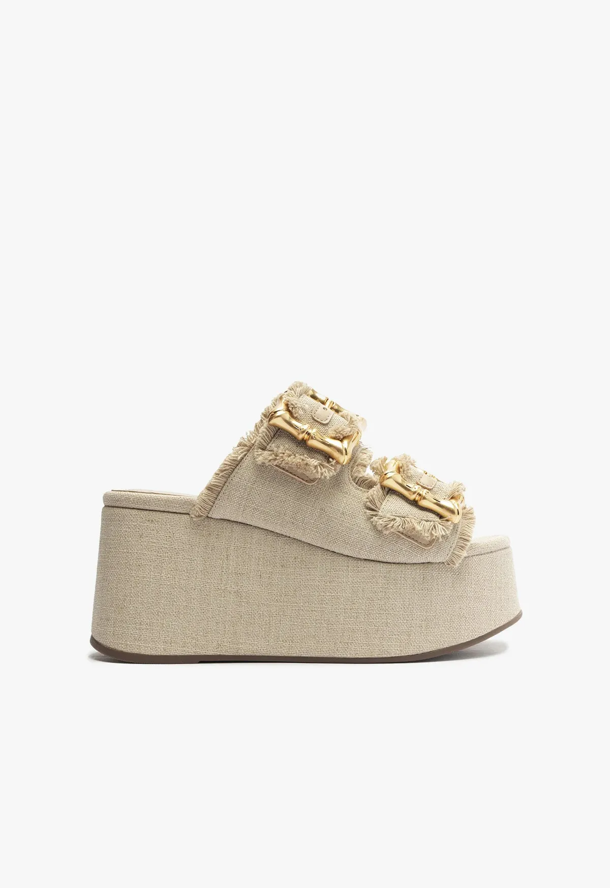 Enola Flatform Linen Sandal