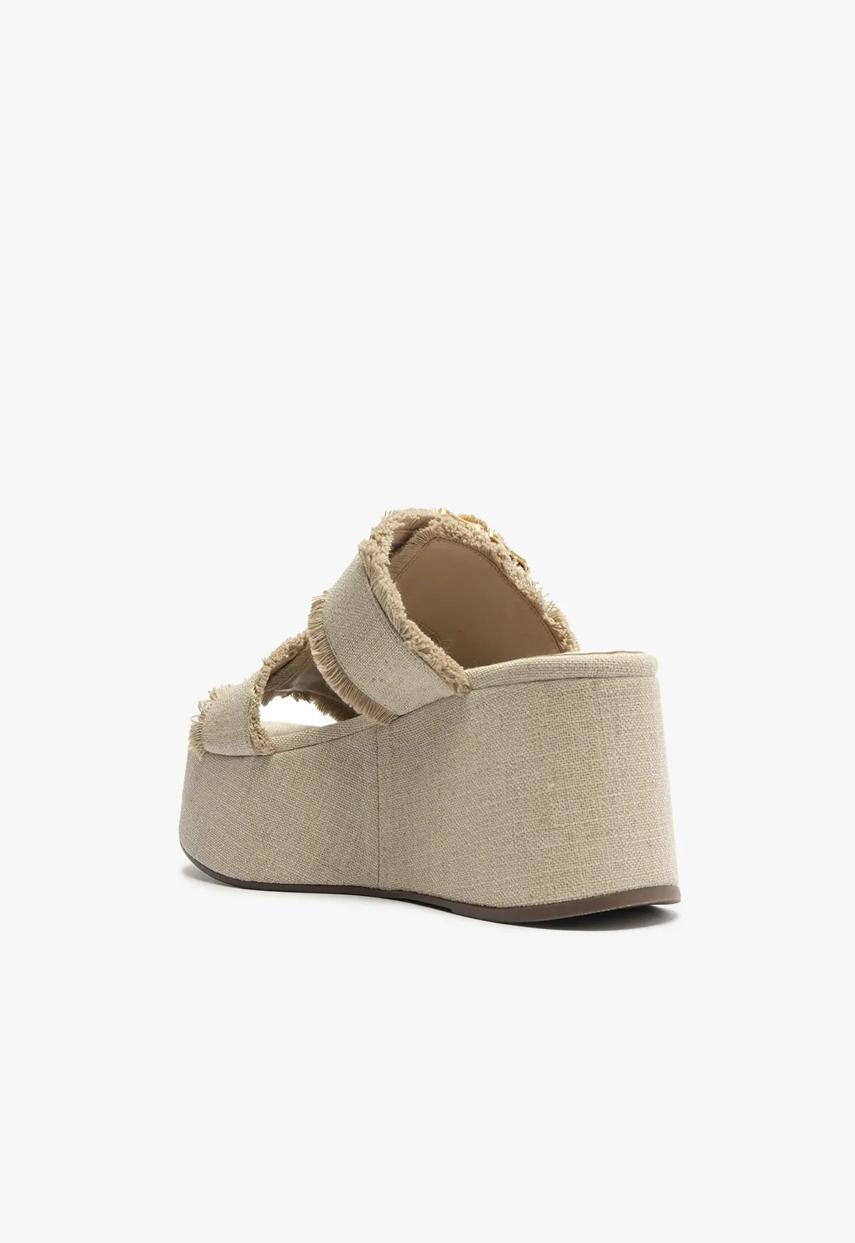 Enola Flatform Linen Sandal