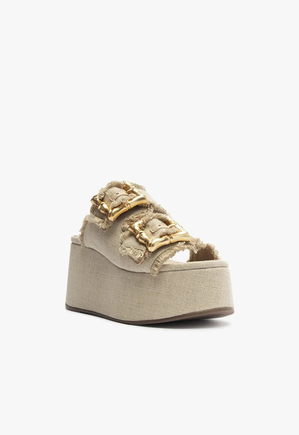 Enola Flatform Linen Sandal