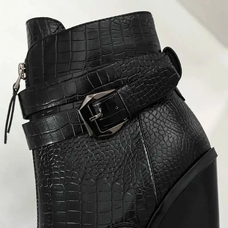 Funki Buys | Boots | Women's Pointed Toe Zip Up Ankle Boots
