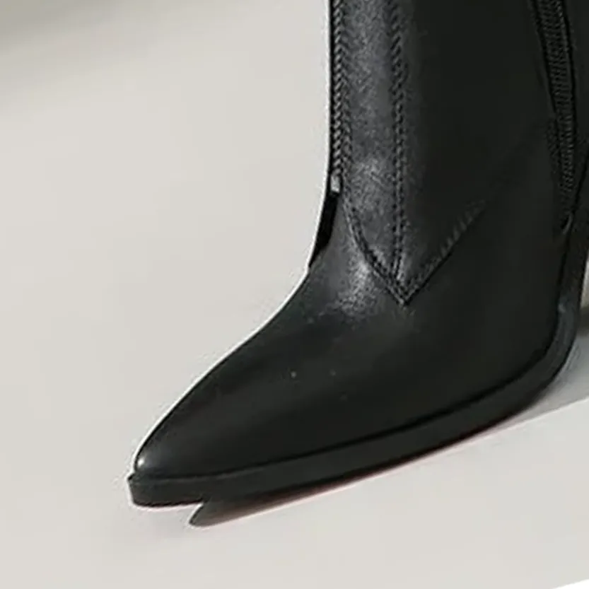 Funki Buys | Boots | Women's Pointed Toe Zip Up Ankle Boots