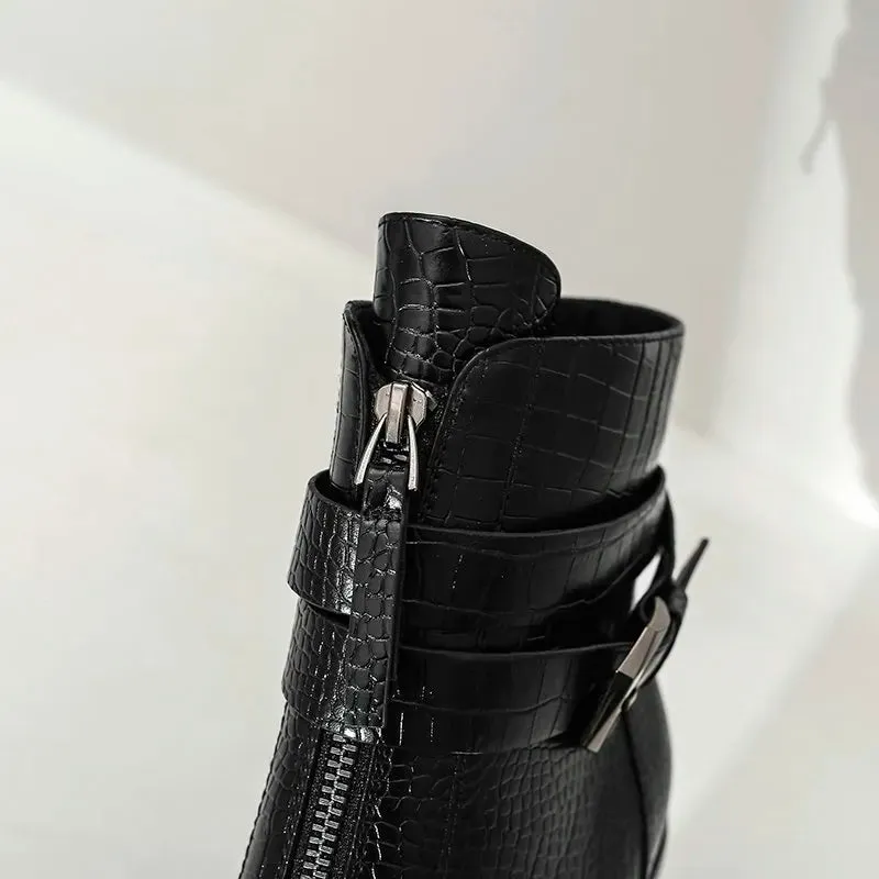 Funki Buys | Boots | Women's Pointed Toe Zip Up Ankle Boots