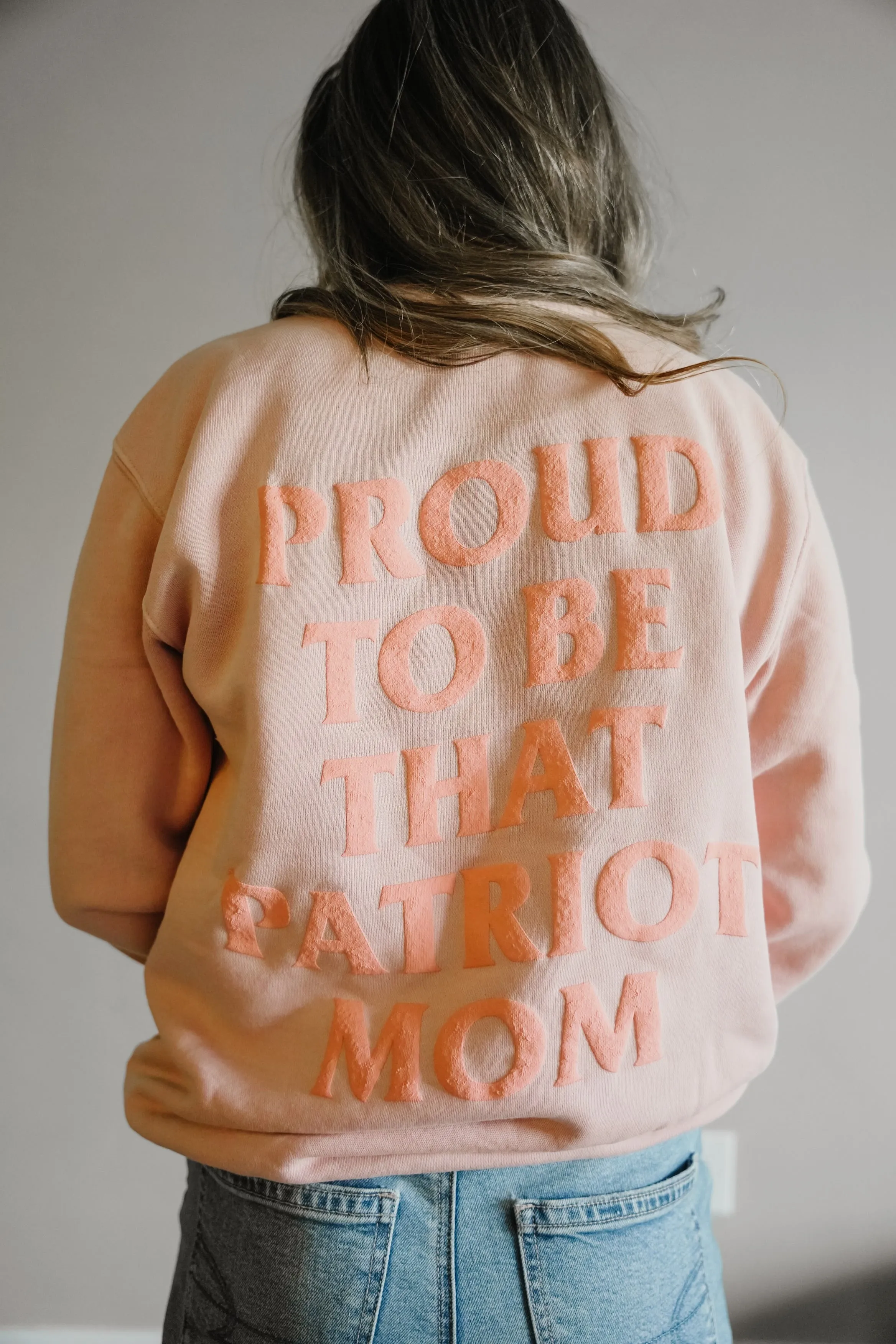 Gabrielle's Patriot Mom Oversized Crew