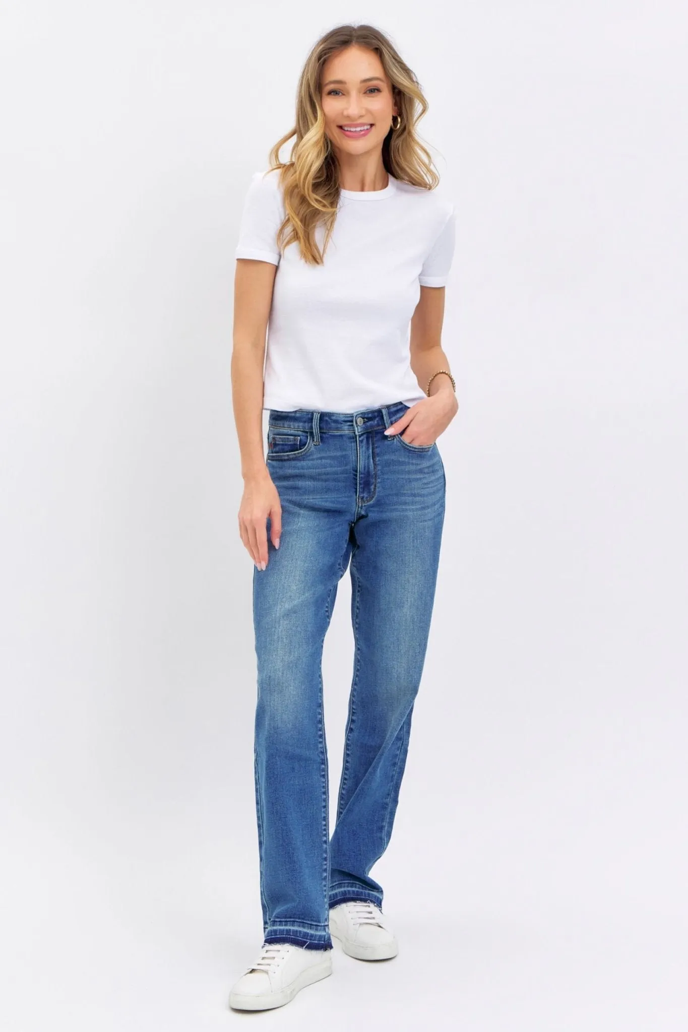 Judy Blue Glory Days Dad Mid-Rise Release Hem Jean