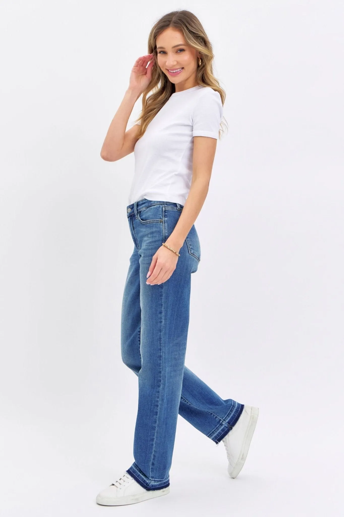Judy Blue Glory Days Dad Mid-Rise Release Hem Jean