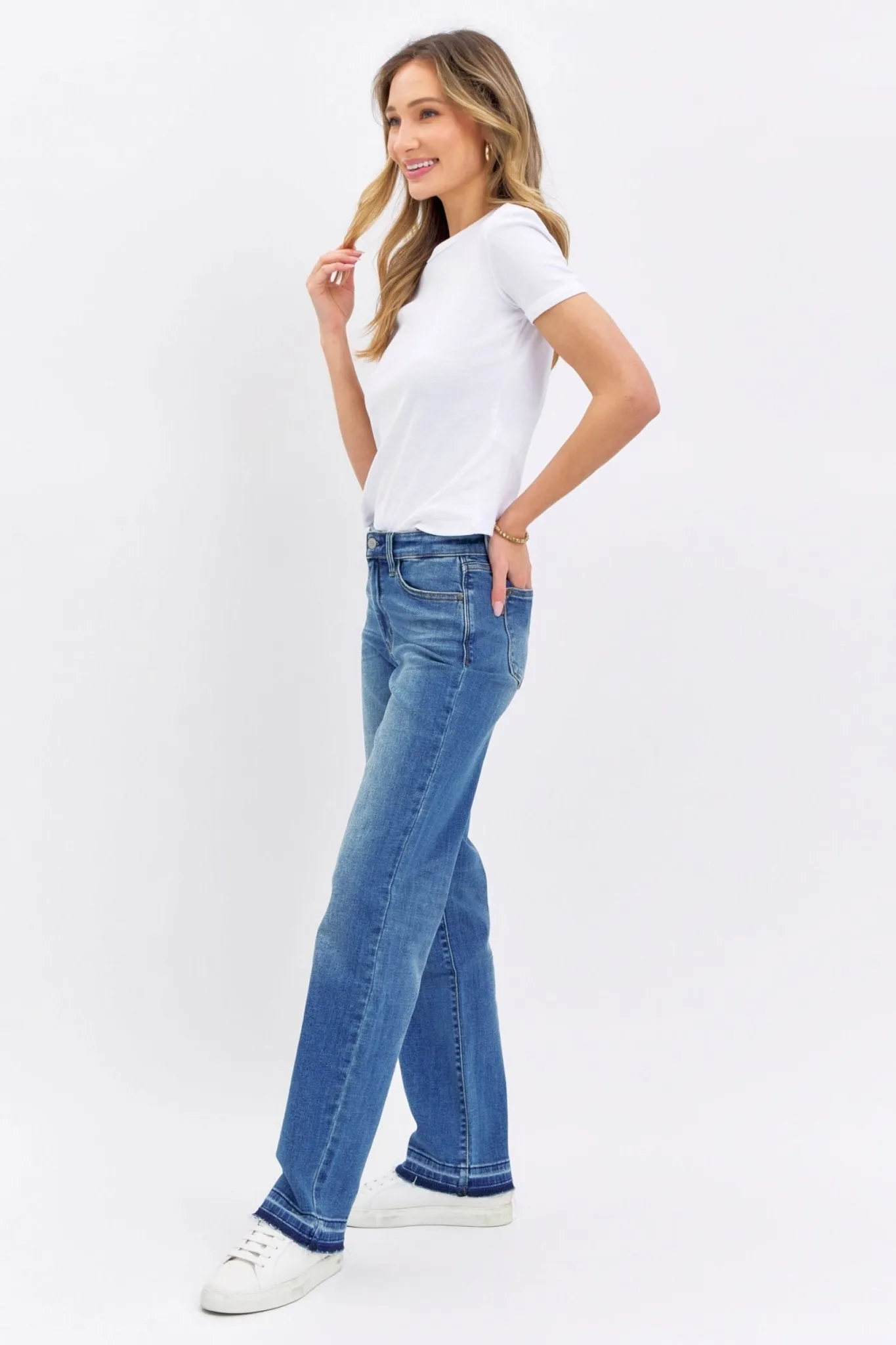 Judy Blue Glory Days Dad Mid-Rise Release Hem Jean