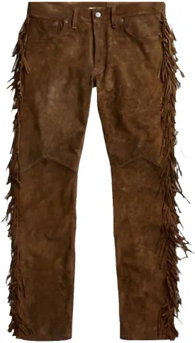 Men's Fashion Genuine Suede Leather Pant Trousers American Native Grain Leather Pants Style Lederhosen