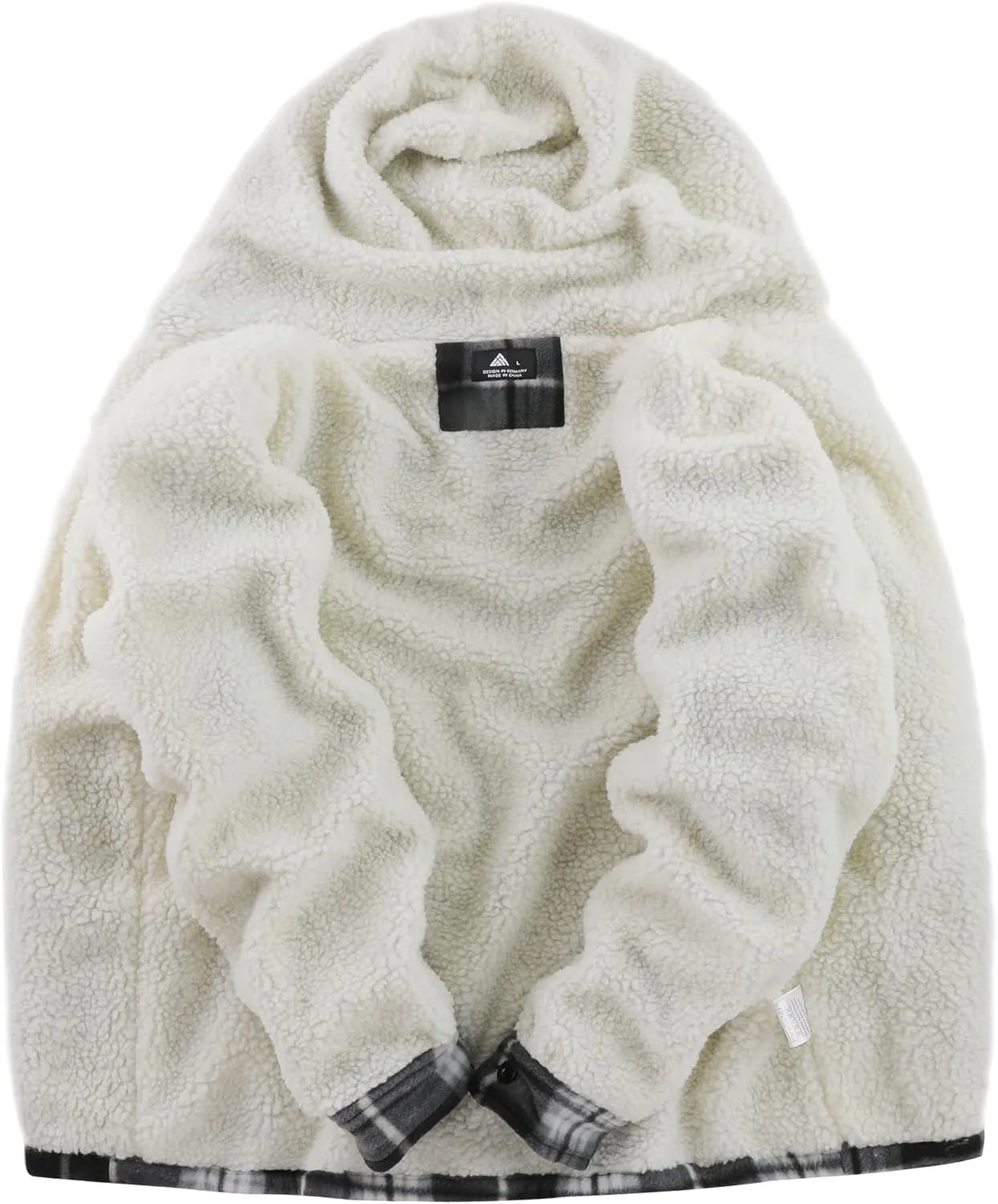 Mens Flannel Hoodie Jacket Fleece Lined Flannel Shirt Plaid Zip Up Sherpa Hooded Sweatshirt Warm Winter Coat