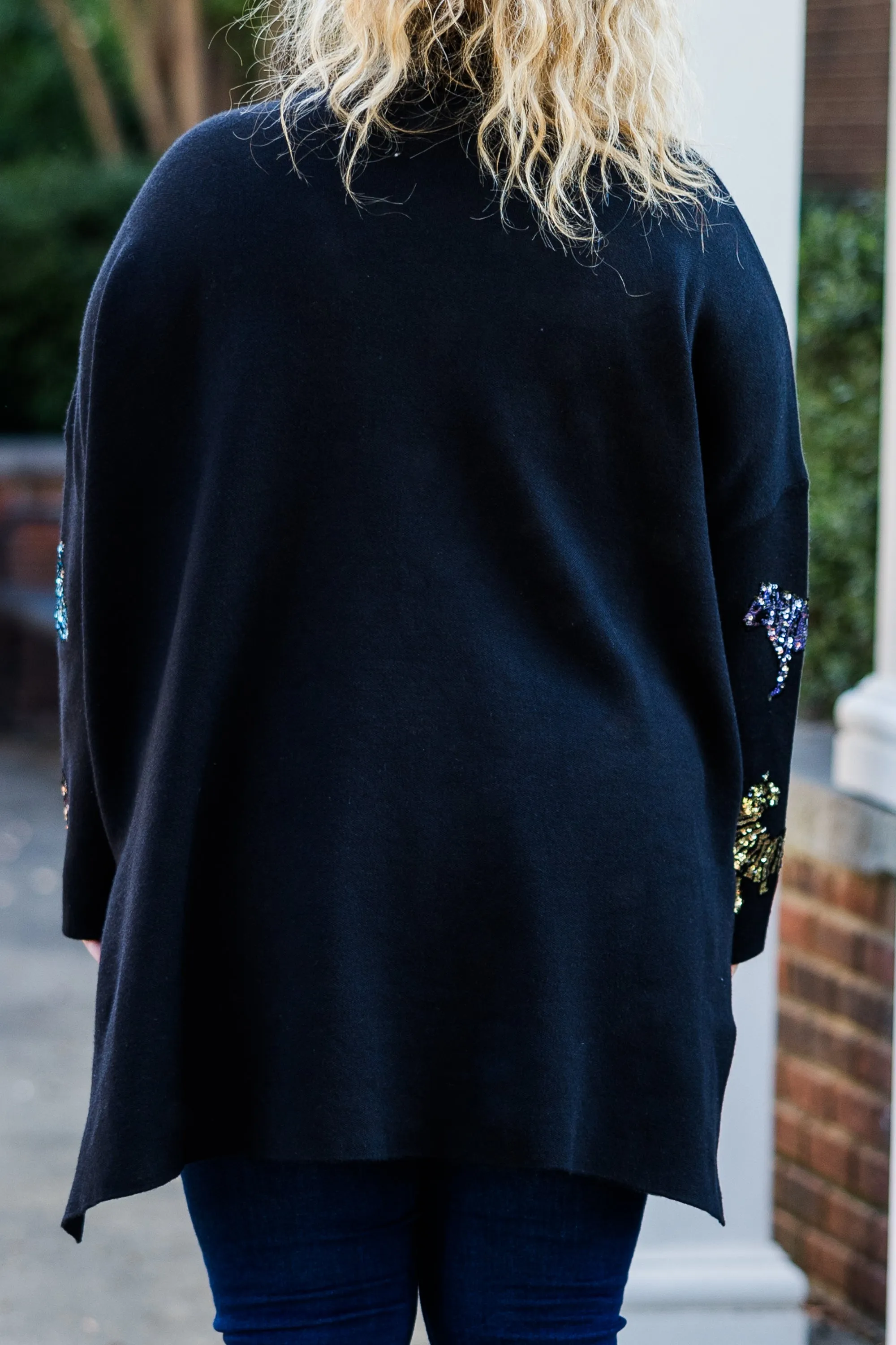 Mother Of The Jungle Sweater, Black Sequin