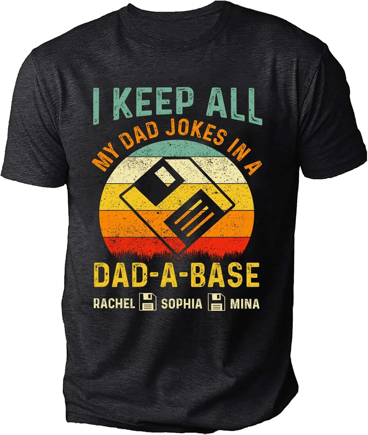 Personalized Dad Jokes Shirt, Dad Shirts for Men, I Keep All My Dad Jokes in A Dad-A-Base, Funny Dad Jokes in